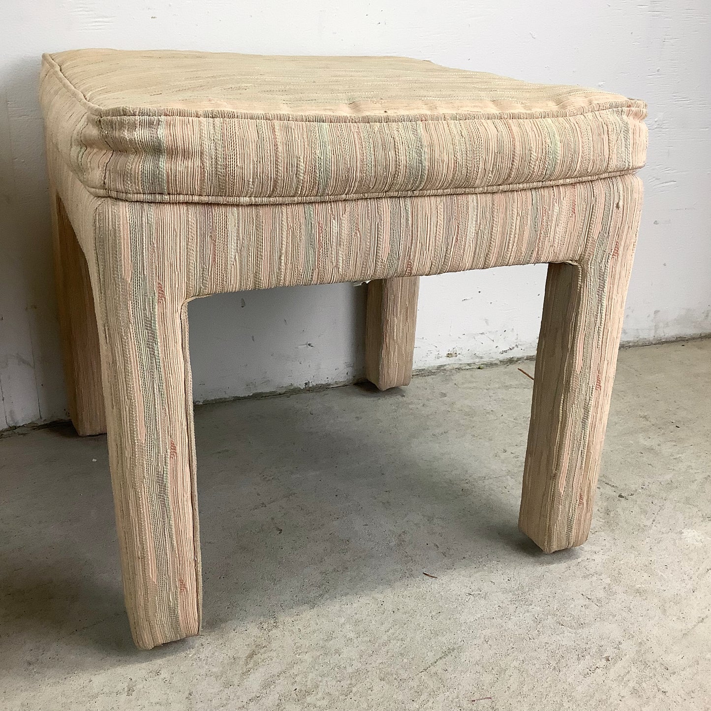 Vintage Karl Springer–Style Upholstered Stools- pair