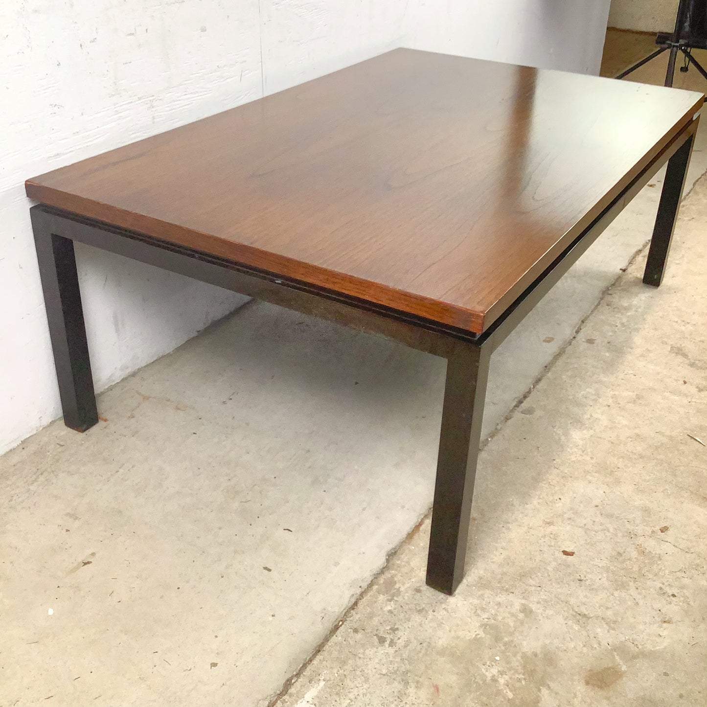 Vintage Mid-Century Modern Walnut Floating Top Coffee Table | Milo Baughman Style