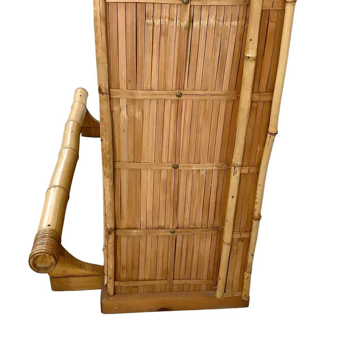 Vintage Bamboo &amp; Woven Rattan Freestanding Cocktail Bar