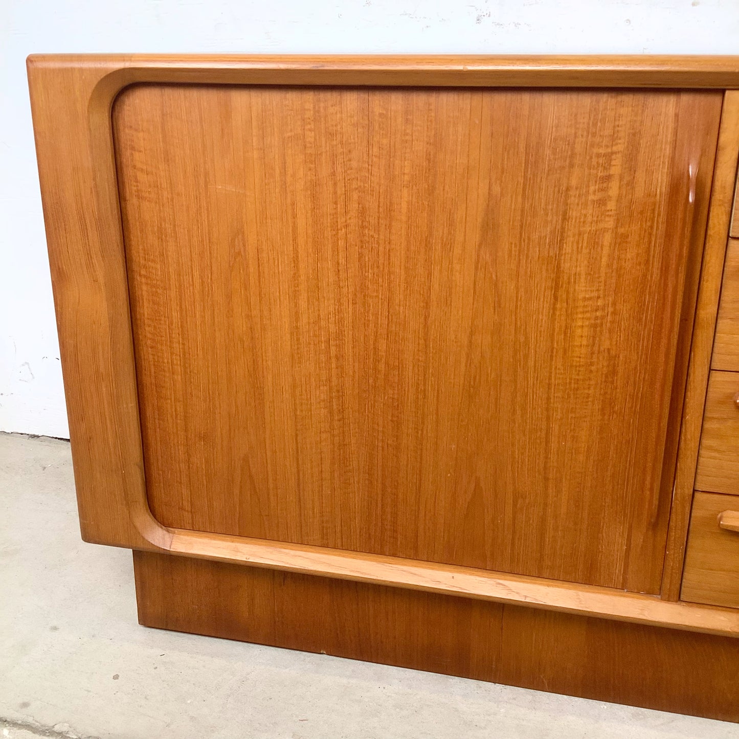 Danish Teak Tambour Door Credenza by Bernhard Pedersen & Søn | 20th Century