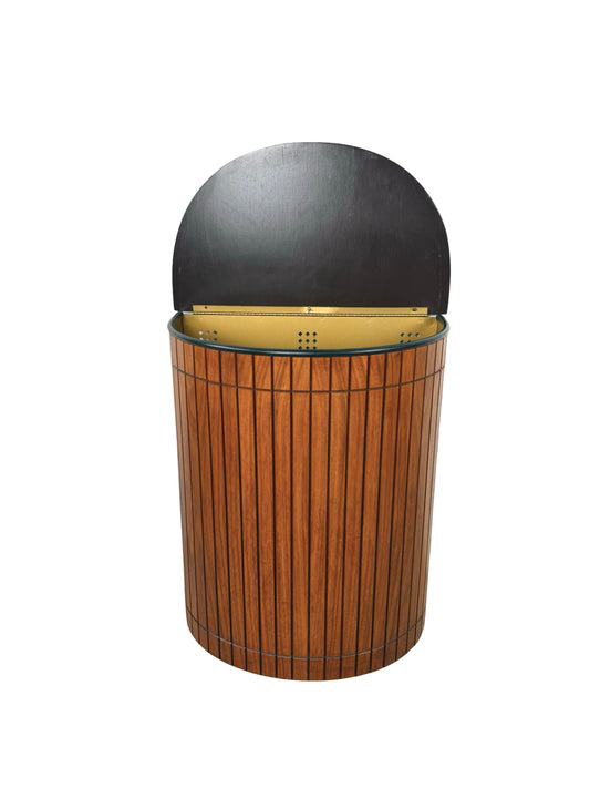 Vintage Mid-Century Slatted Wood Hamper