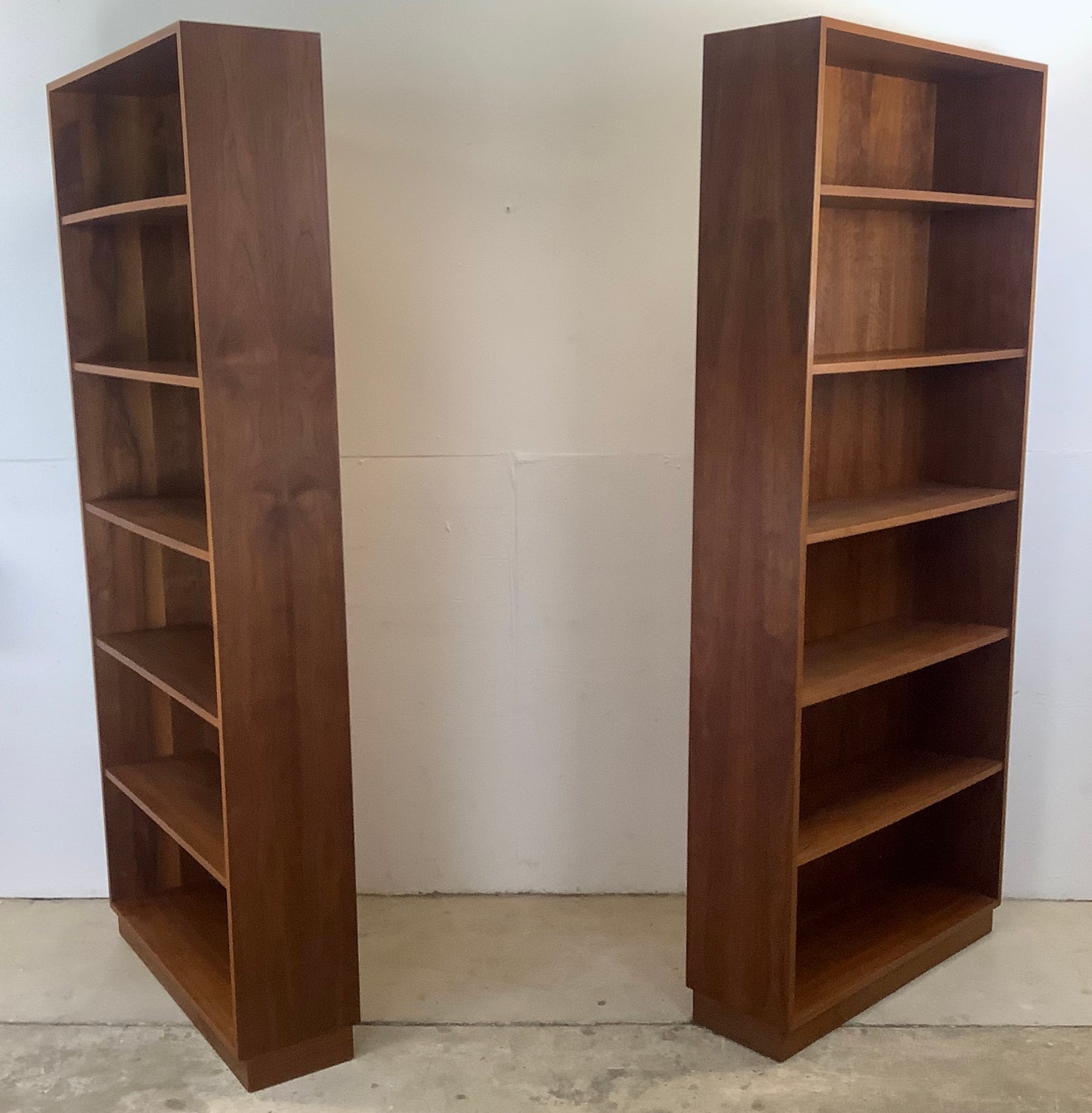 Pair Tall Vintage Bookcases