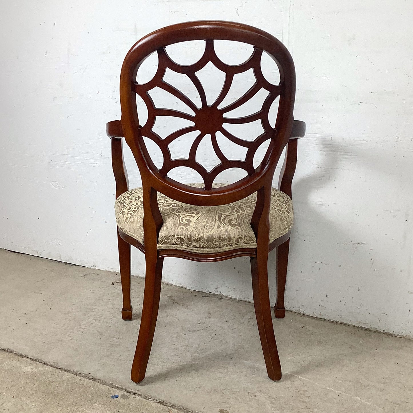 Hepplewhite Spider Back Mahogany Armchair | Upholstered Seat | Late 20th Century
