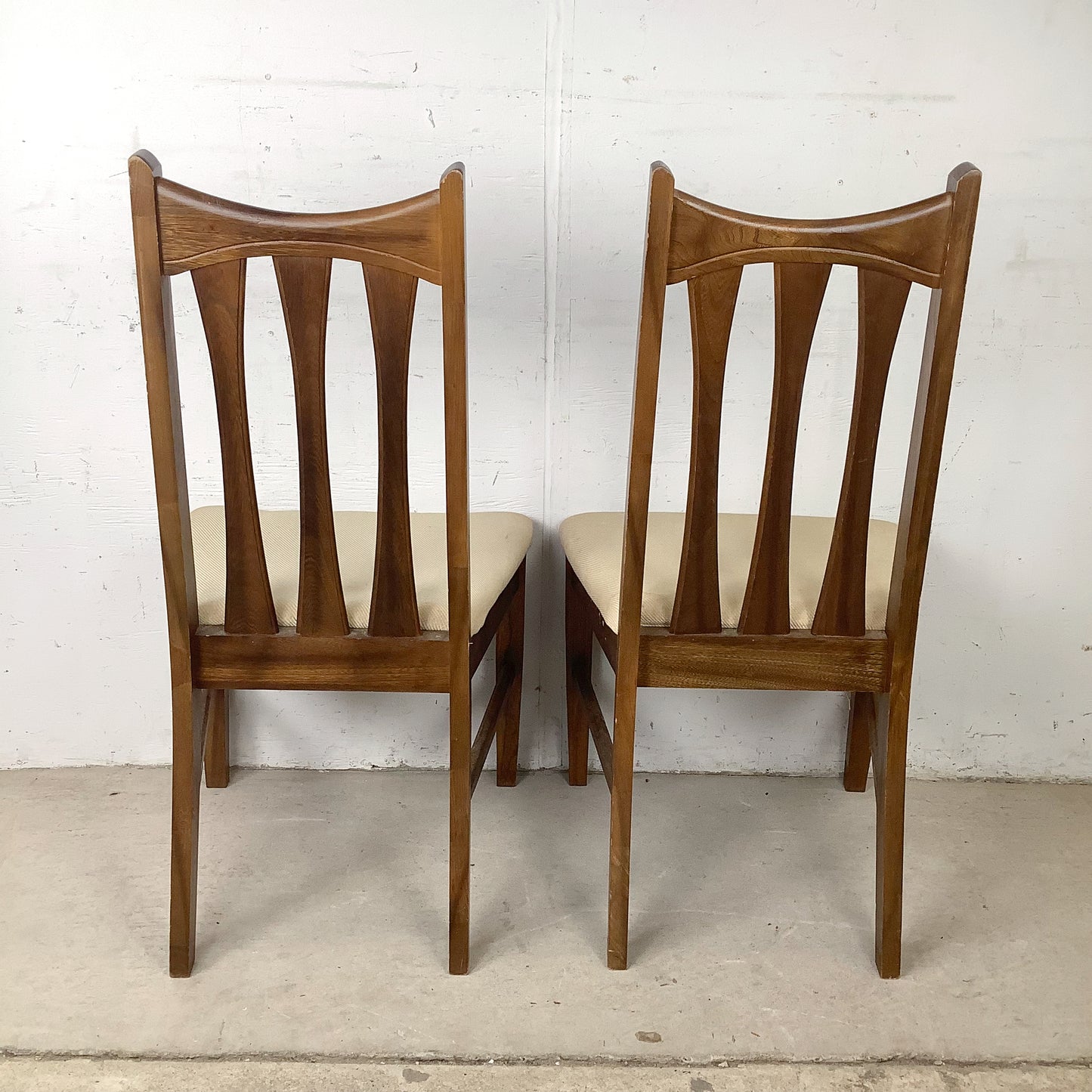 Set of Six Mid-Century Walnut Dining Chairs