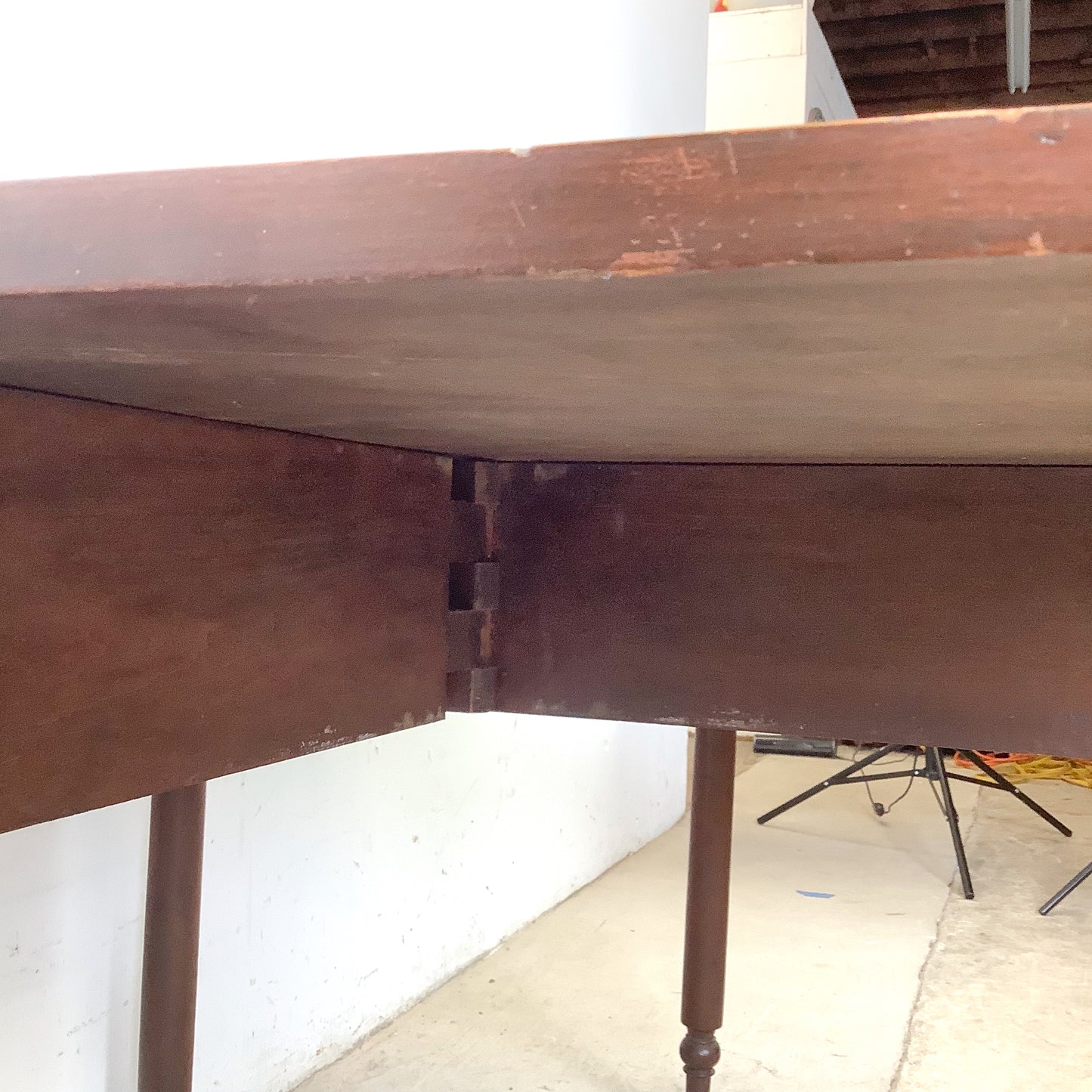 American Empire-Style Walnut Drop-Leaf Gate-Leg Table — Solid Wood, Single Drawer