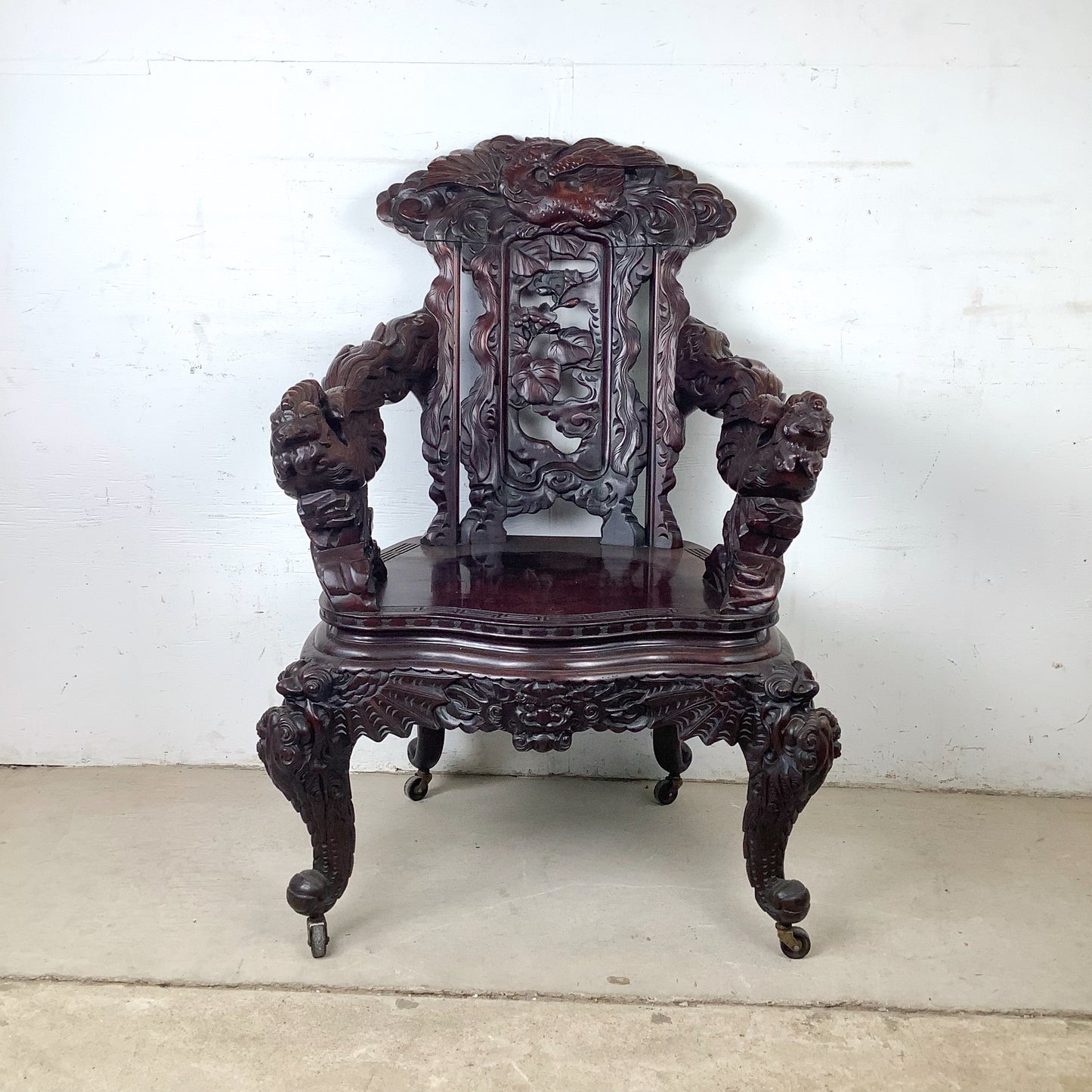 Antique Chinese Provincial Elmwood Cabinet | Iron Circular Lockplate | 19th to Early 20th Century