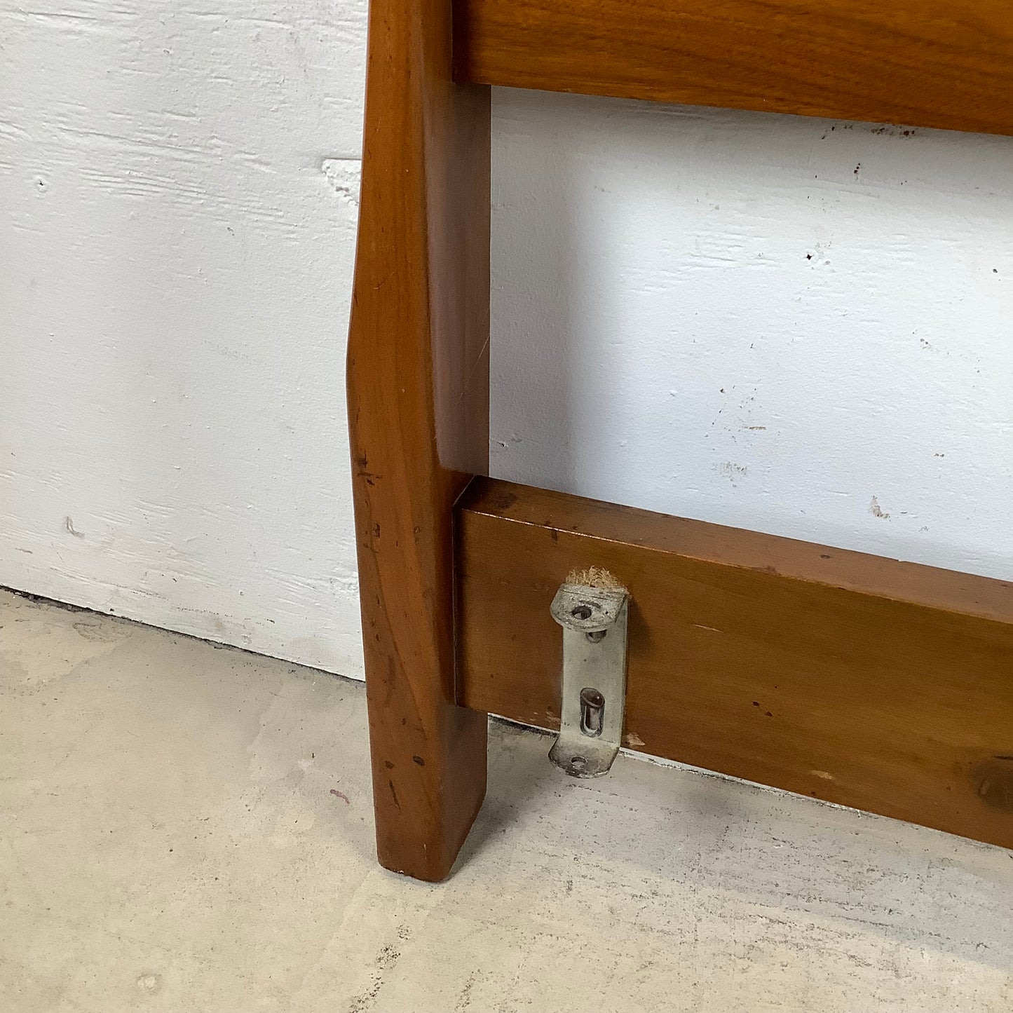 Sculptural MCM Walnut King Headboard