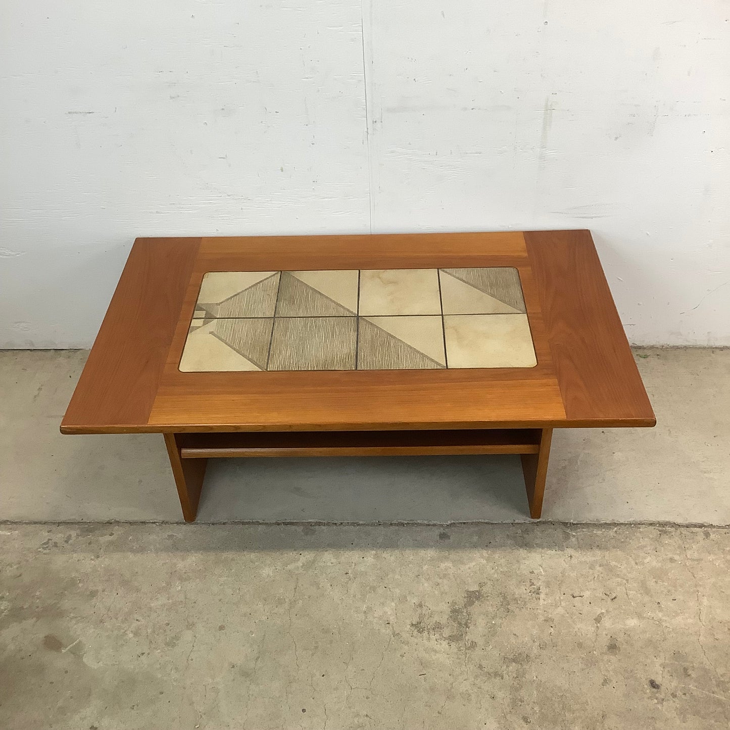 Danish Modern Teak & Tile Coffee Table