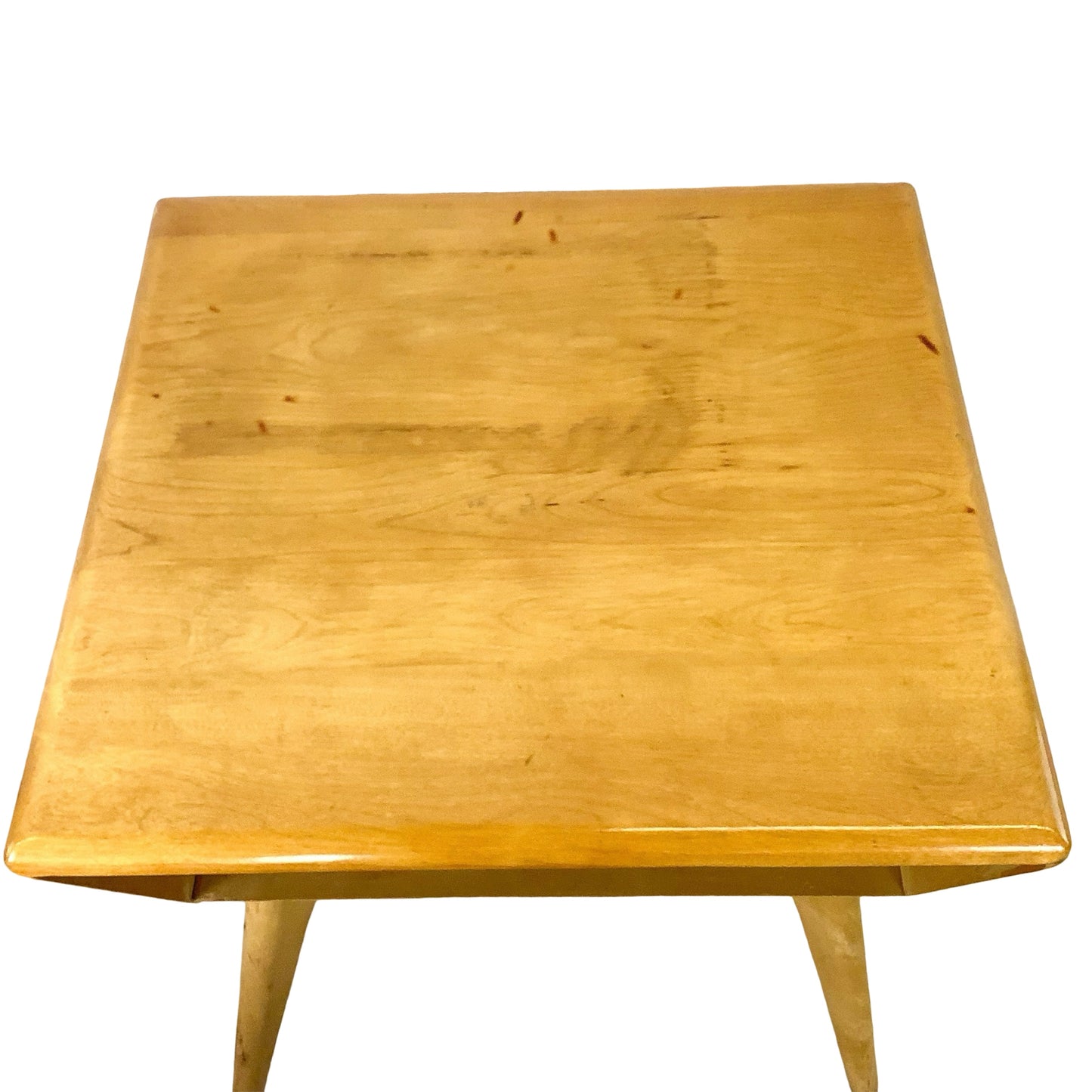 Heywood-Wakefield Solid Birch Encore Open Cubby Lamp Table (Wheat Finish)
