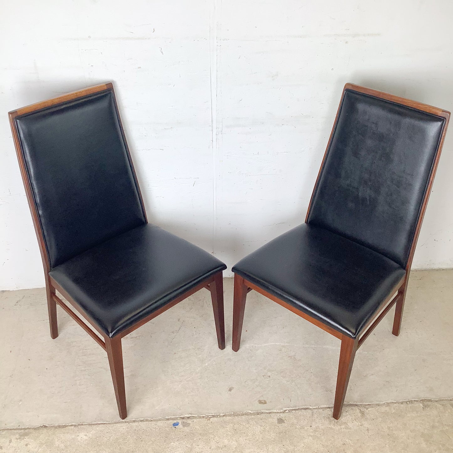 Set of Three Dillingham Furniture Walnut High-Back Dining Chairs