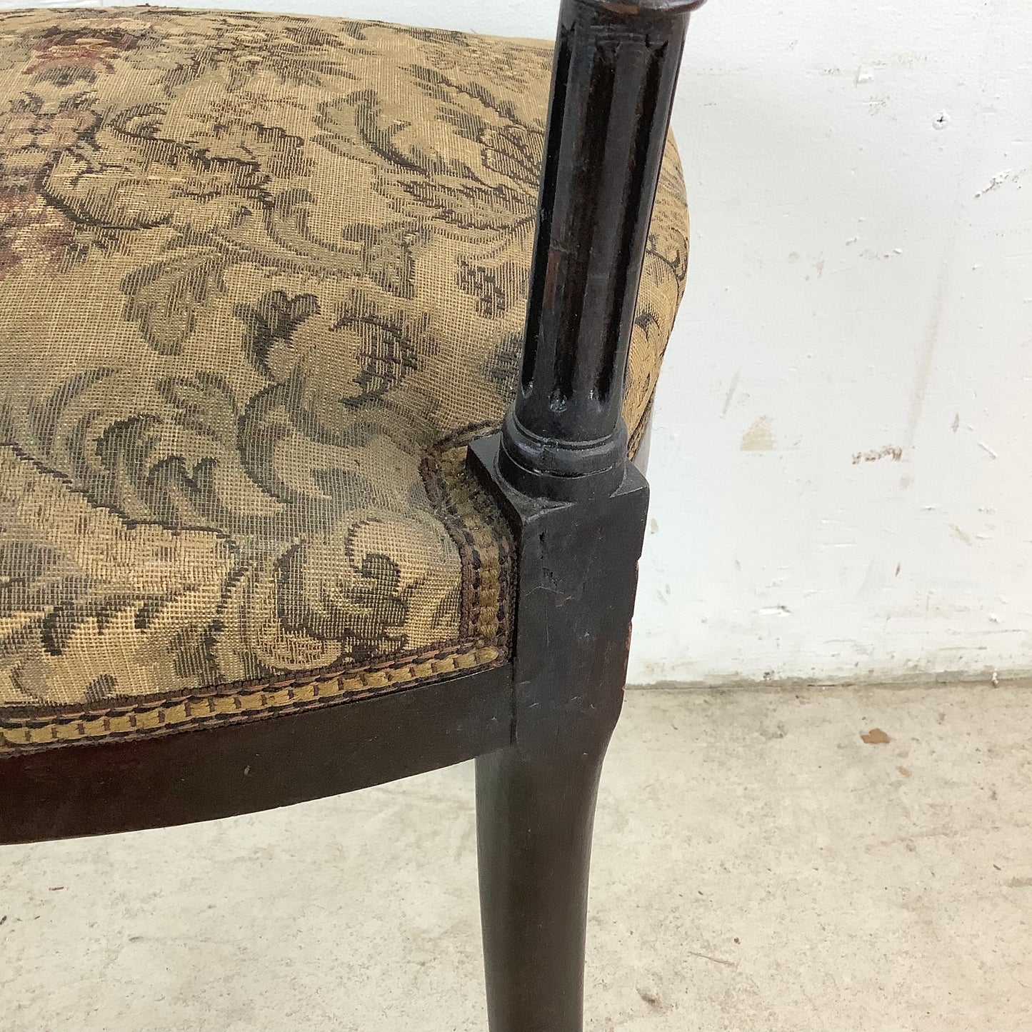 Graceful Napoleon III Style Side Chair with Floral Upholstery