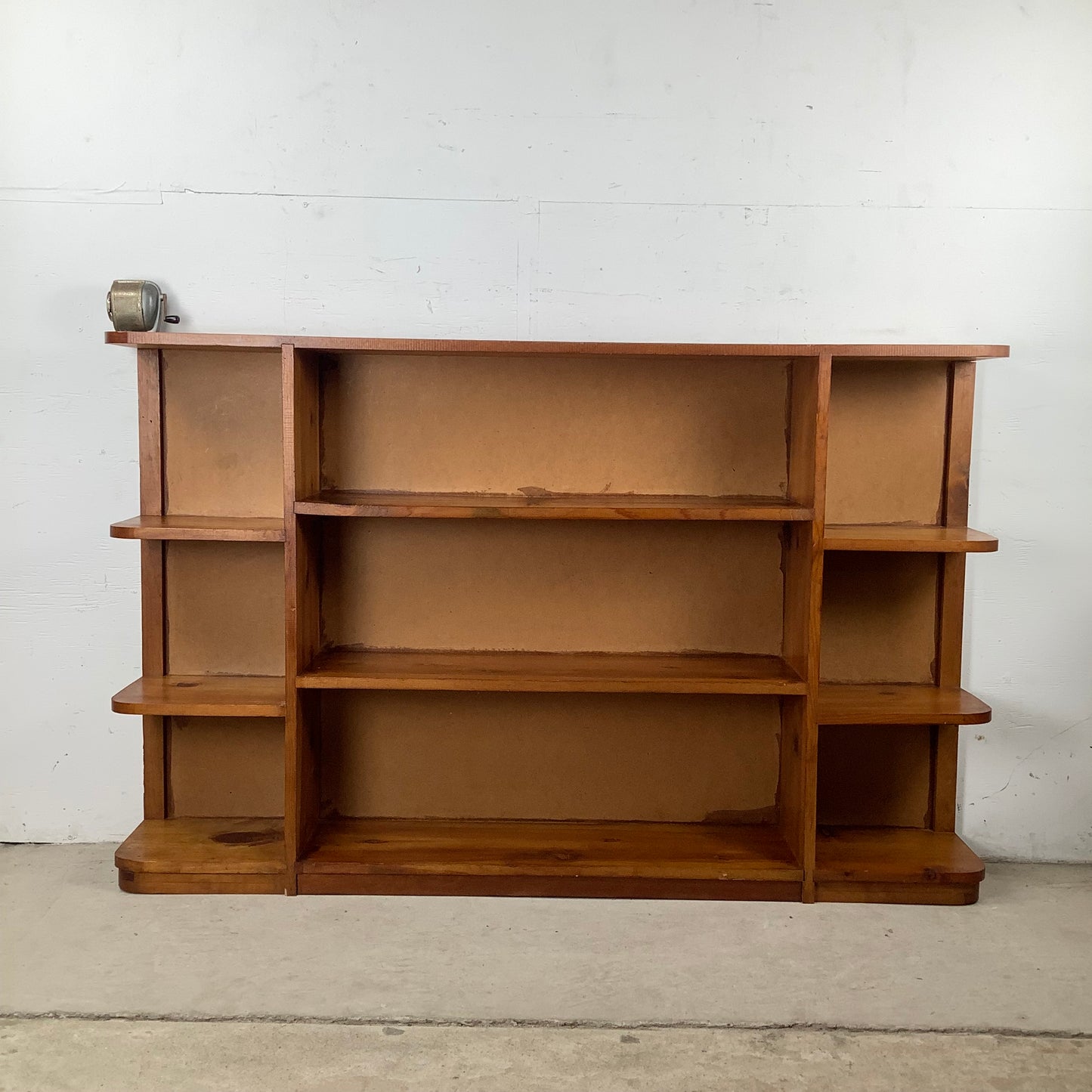 Vintage Solid Pine Open Bookcase
