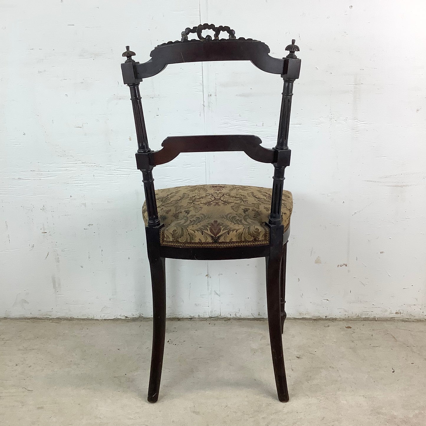 Graceful Napoleon III Style Side Chair with Floral Upholstery