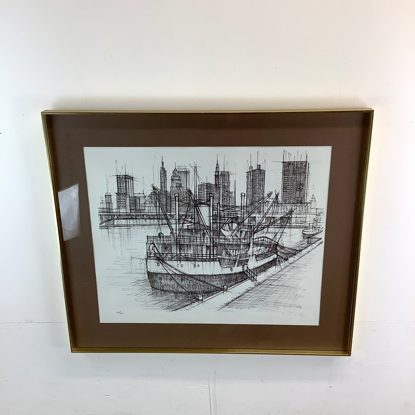 1960's Cityscape Lithograph signed Nivelle