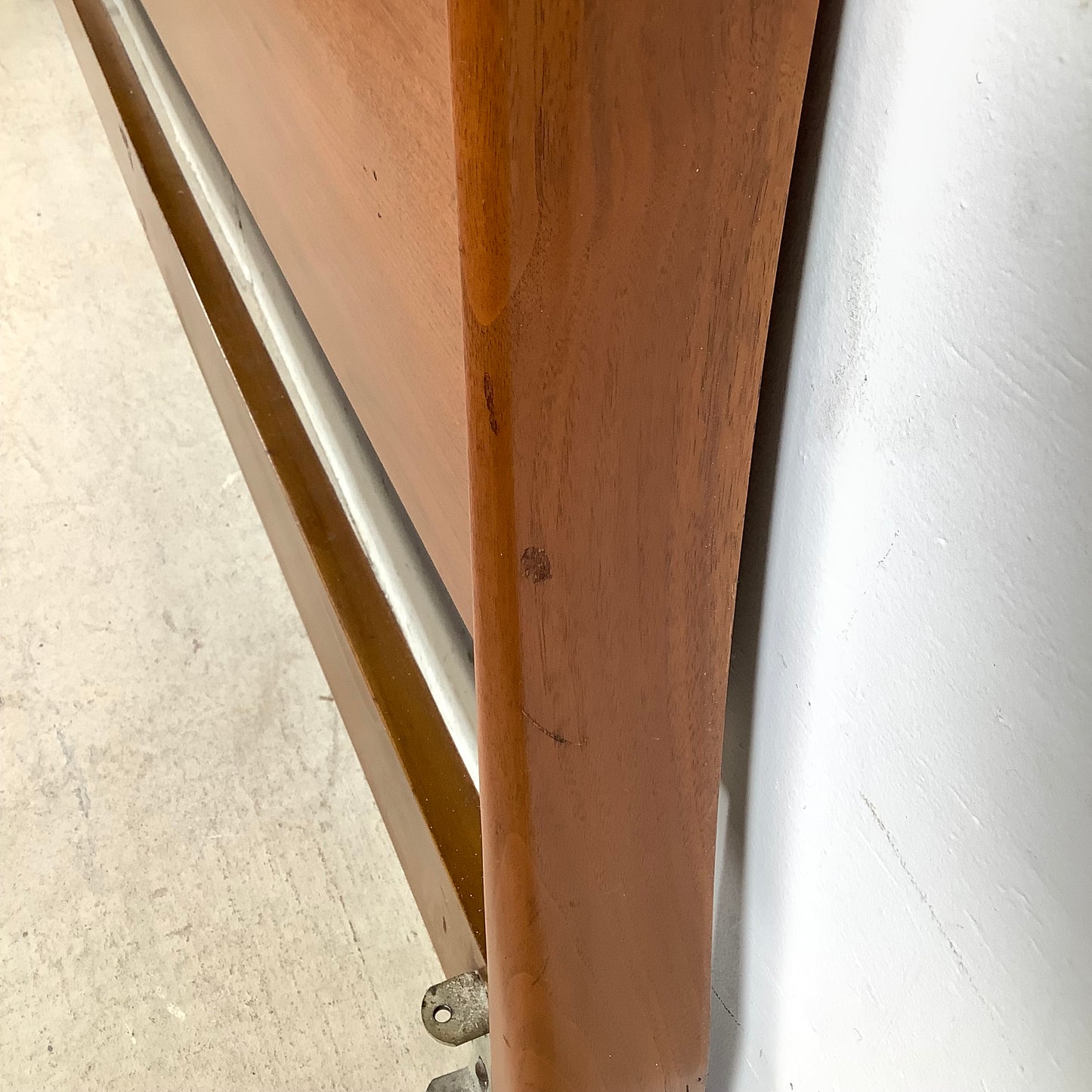 Sculptural MCM Walnut King Headboard