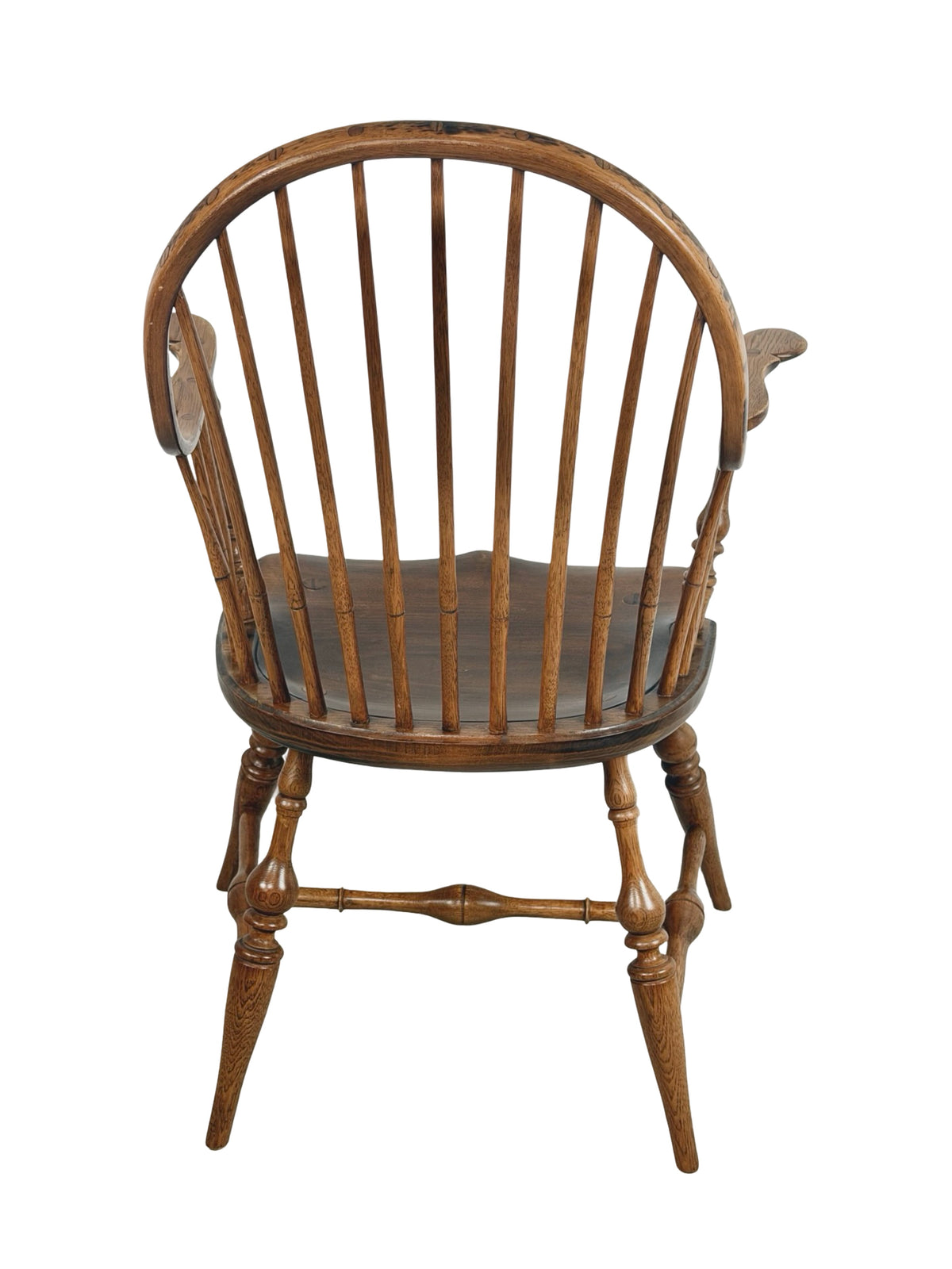 Antique Continuous-Arm Windsor Spindle-Back Wooden Chair