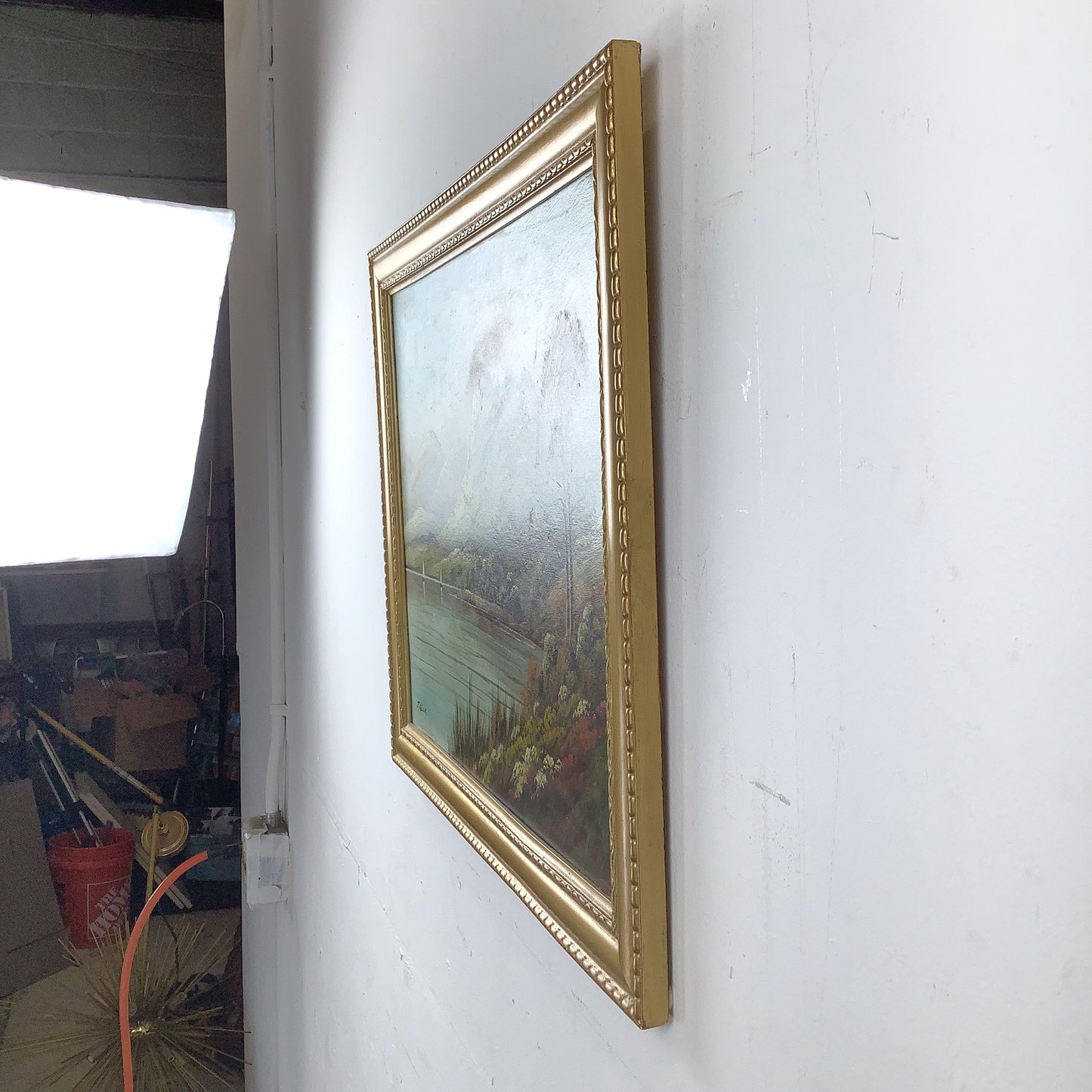 Antique Scottish Highland Loch Oil Painting | Signed J. Kellog | Original Gilt Frame