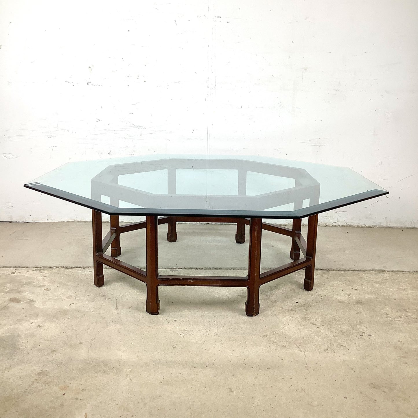 Vintage Modern Octagonal Glass Coffee Table