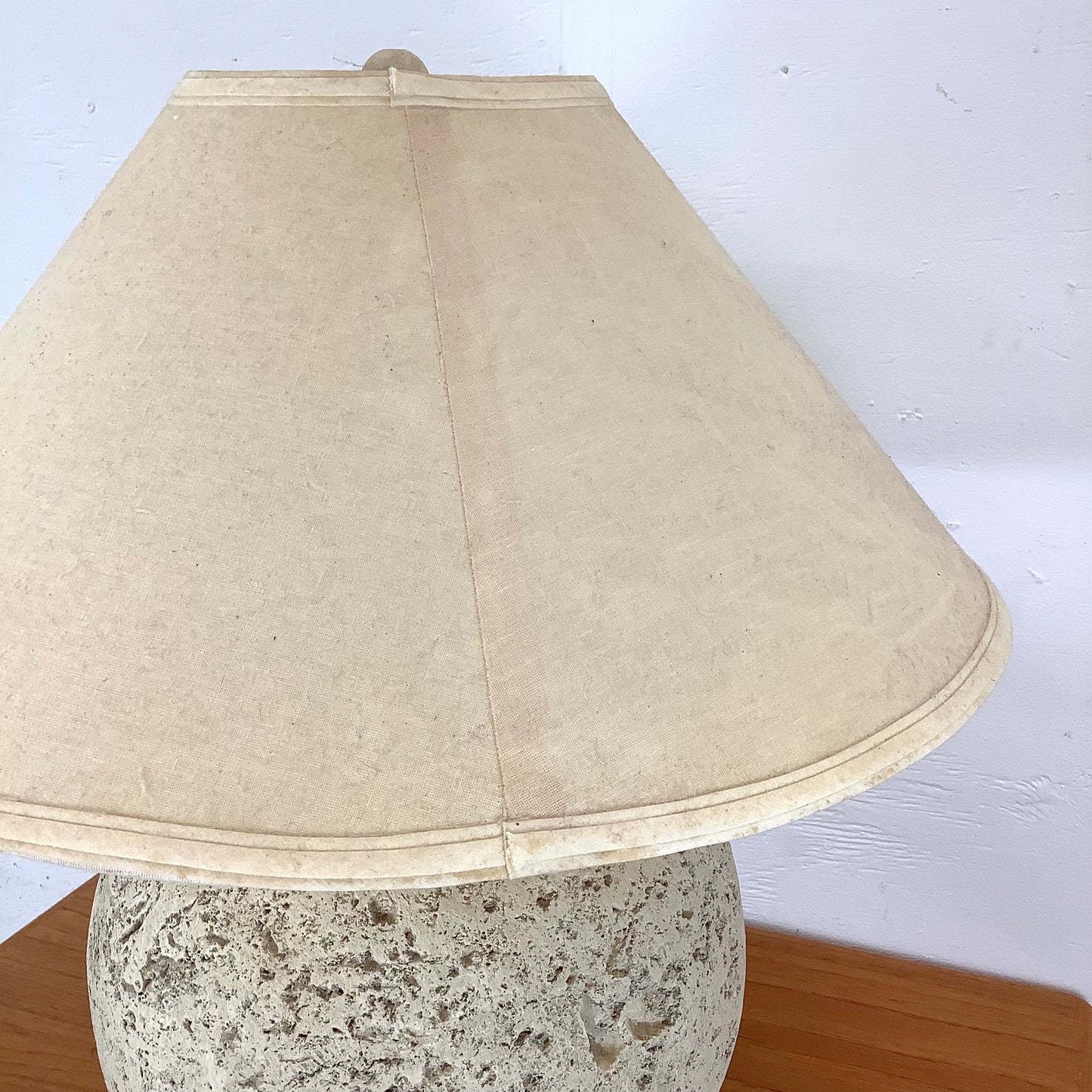 Coastal Modern Orb Lamp in Natural Coral Stone With Shade
