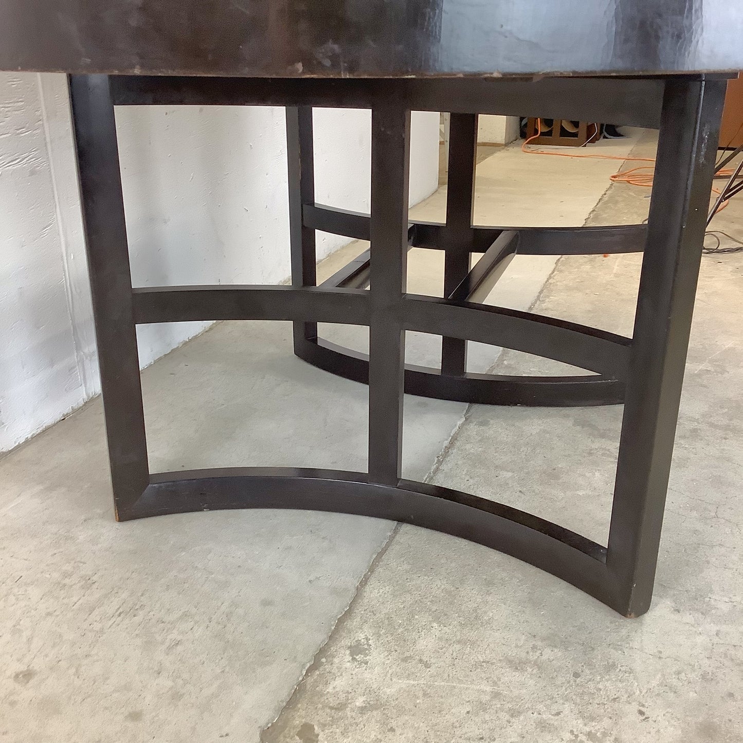 Ebonized Mahogany Round Extension Dining Table — Attributed to Paul T. Frankl