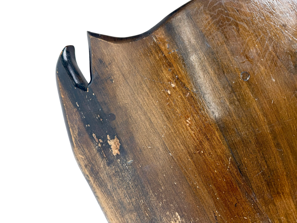 Vintage Folk Art Wooden Whale Shaped Coffee Table