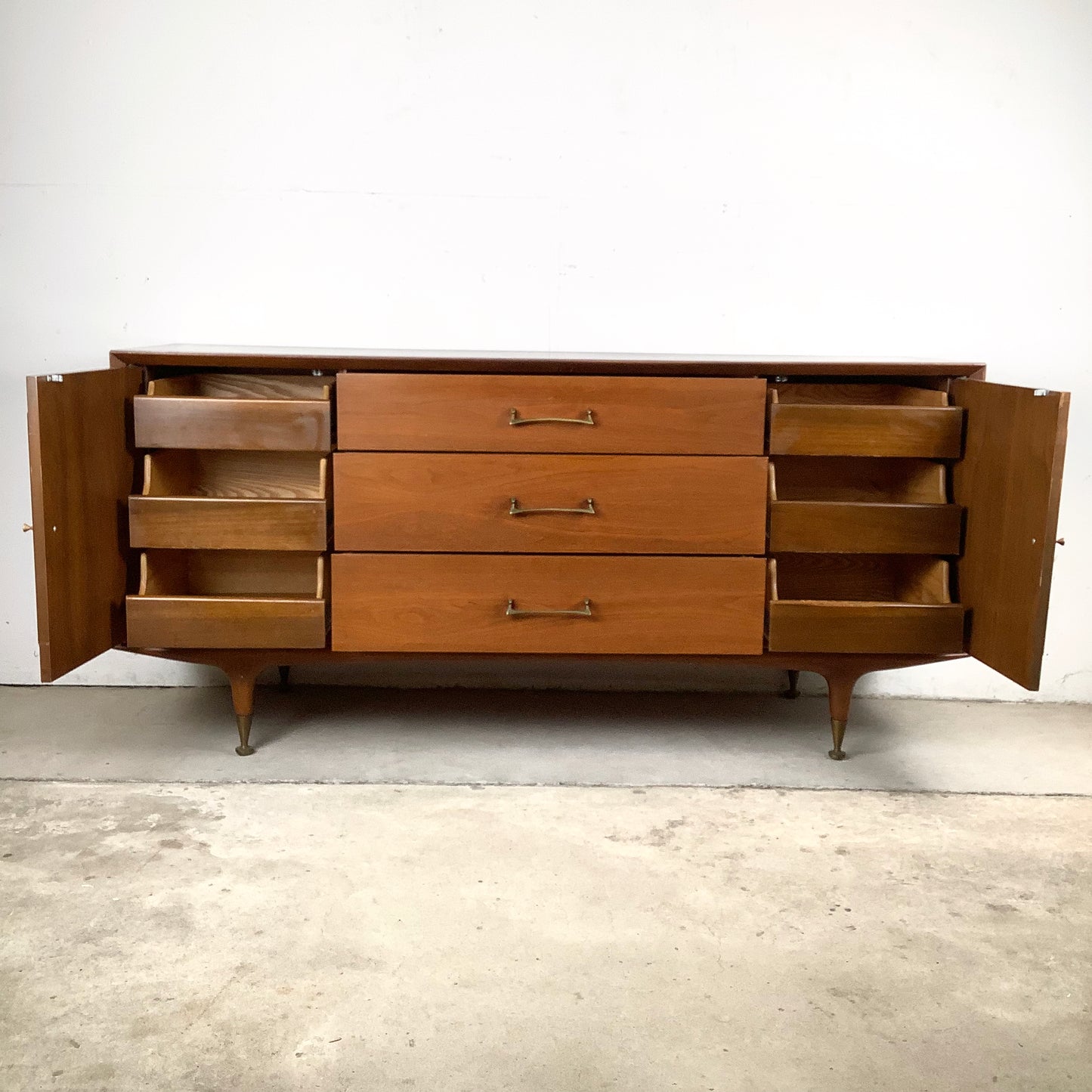 Mid-Century Modern Dresser with Hidden Drawer Storage