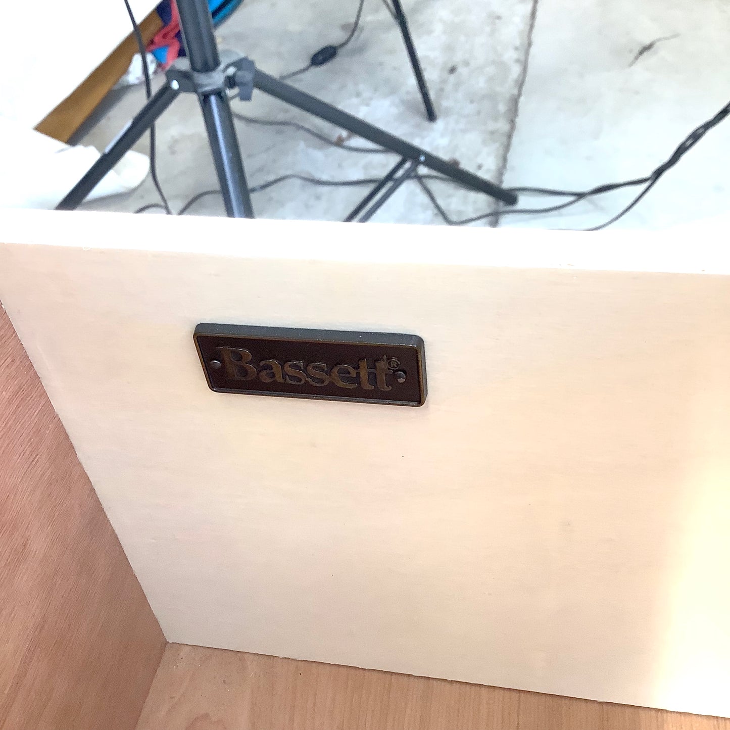 Transitional Two-Drawer Dresser With X Base