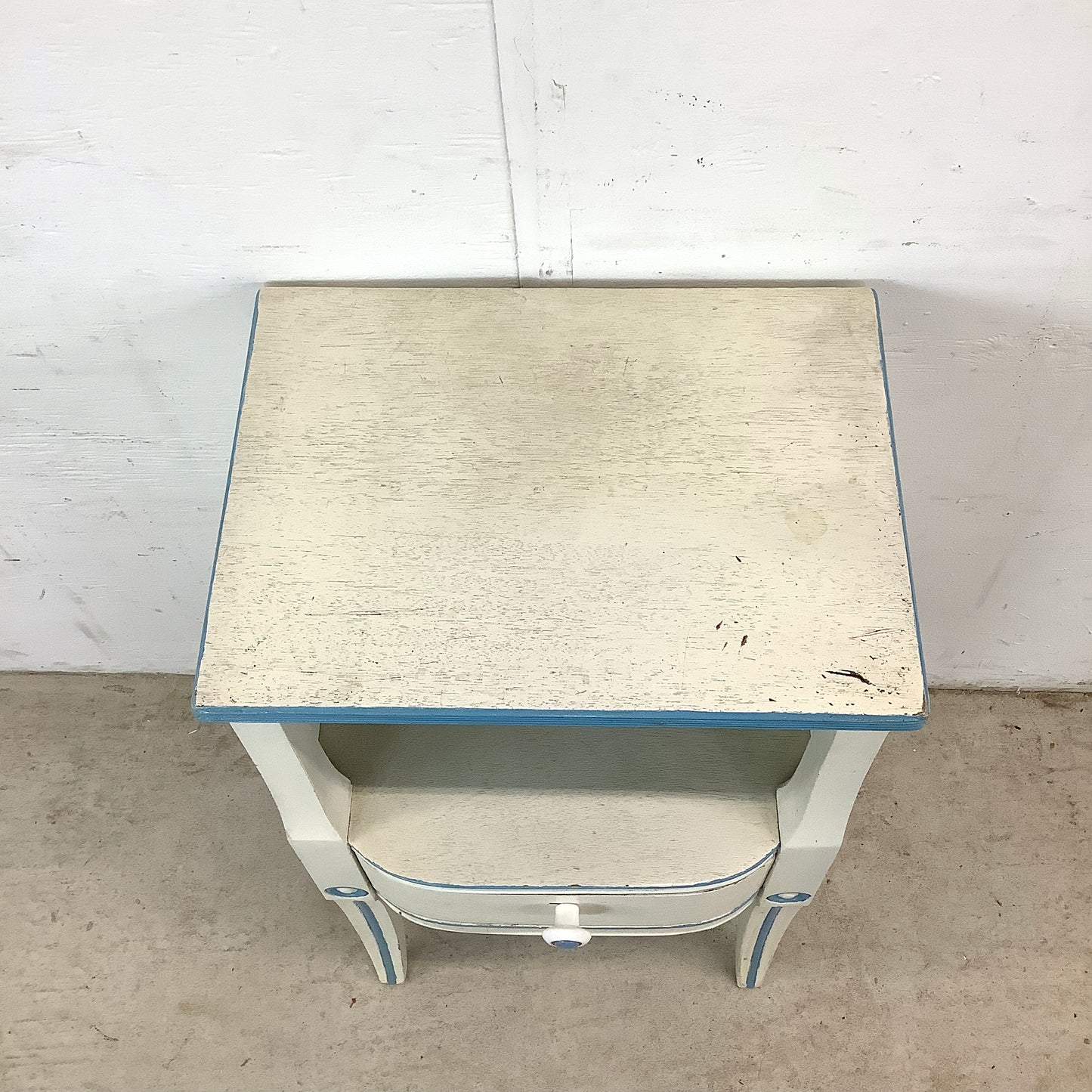 Vintage Neoclassical Nightstand with Drawer