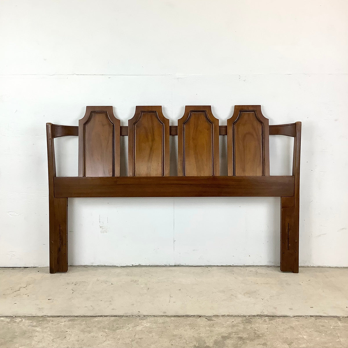Vintage Walnut Mid-Century Modern Full Bed Frame
