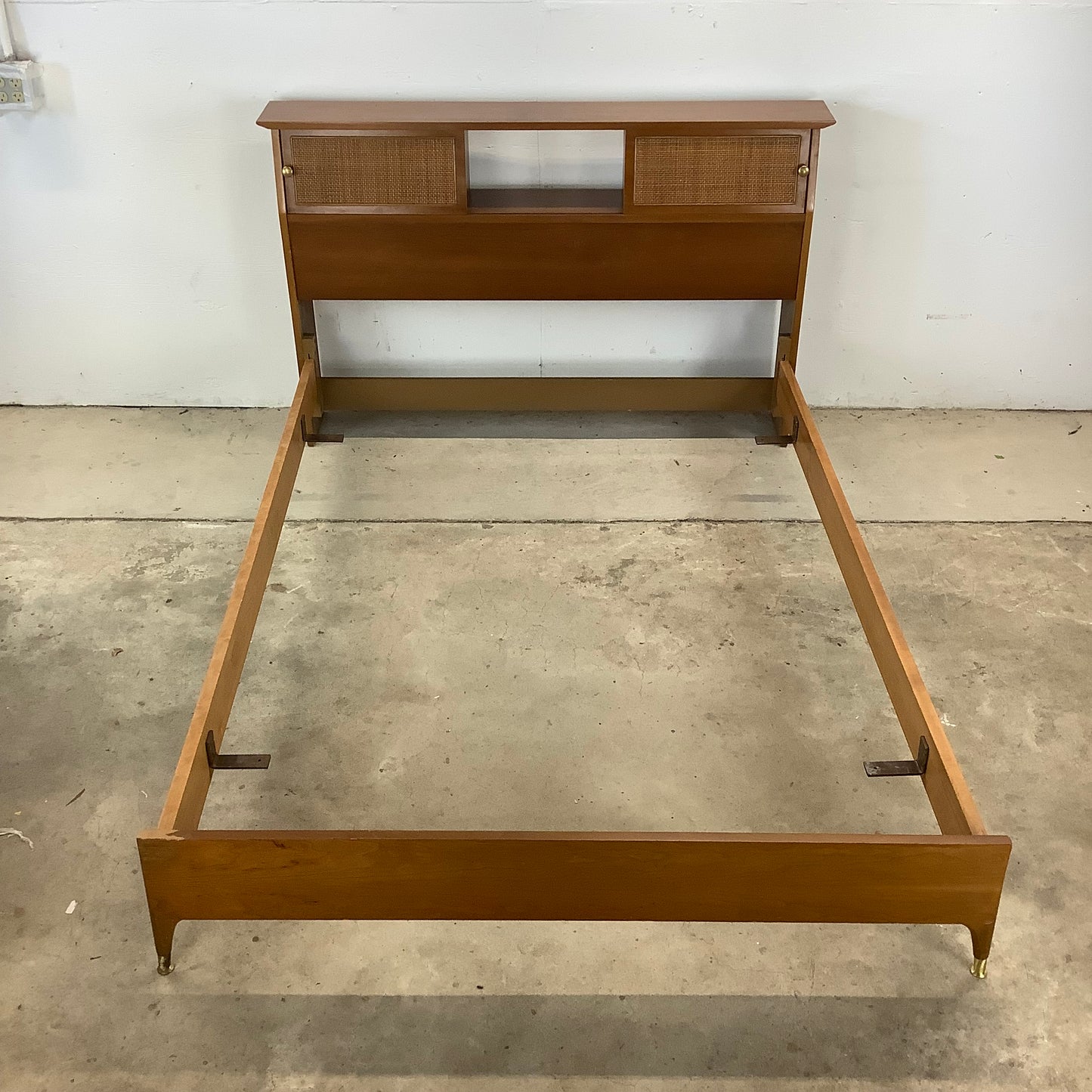 Vintage Mid-Century Bed Frame with Storage- Full