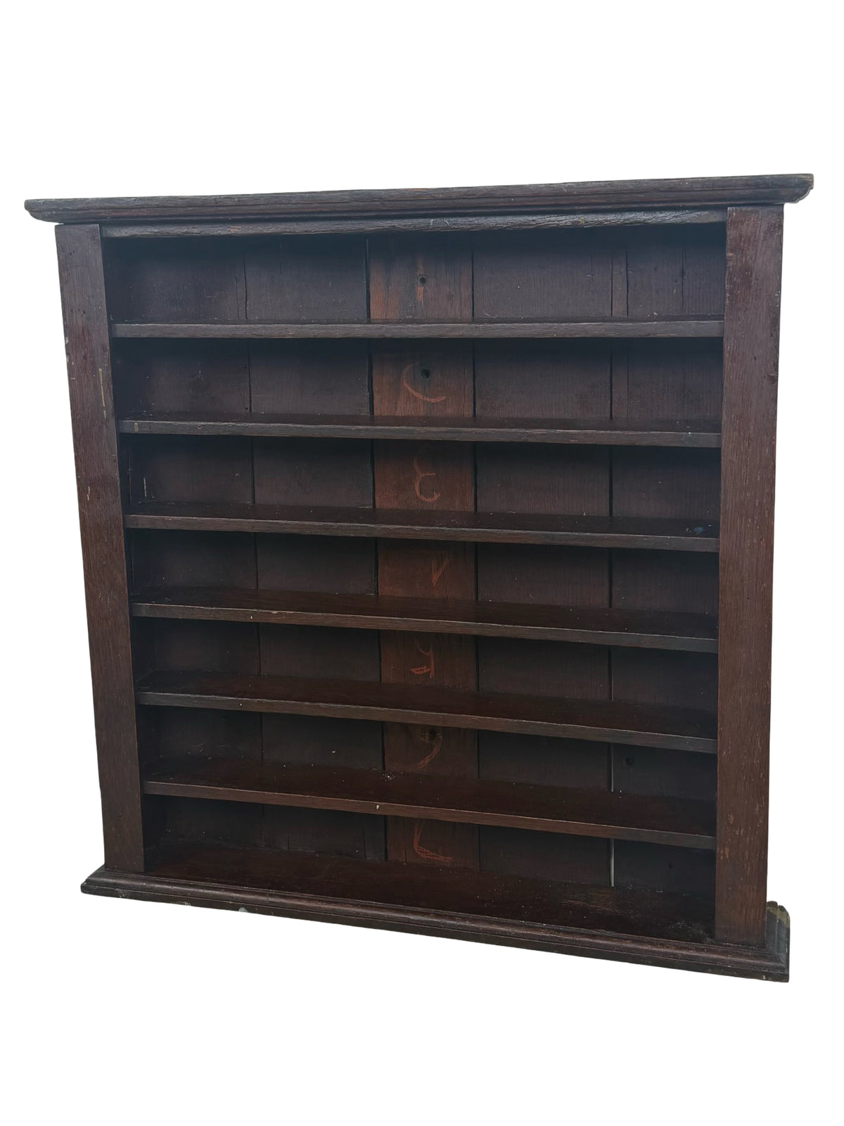 Antique Wooden Billiard Ball Display Rack, Six-Tier Game Room Shelf