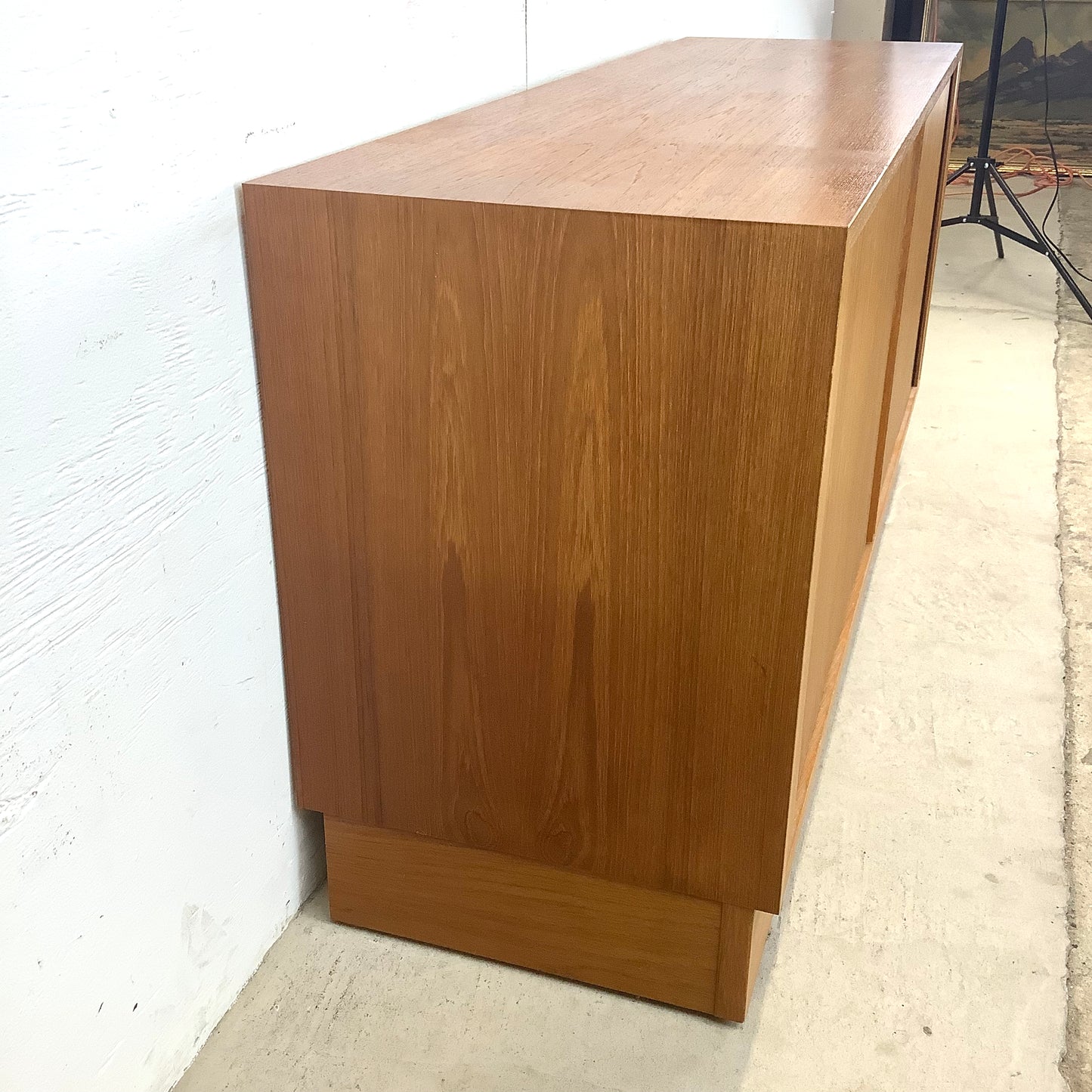 Scandinavian Modern Teak Credenza With Tambour Doors