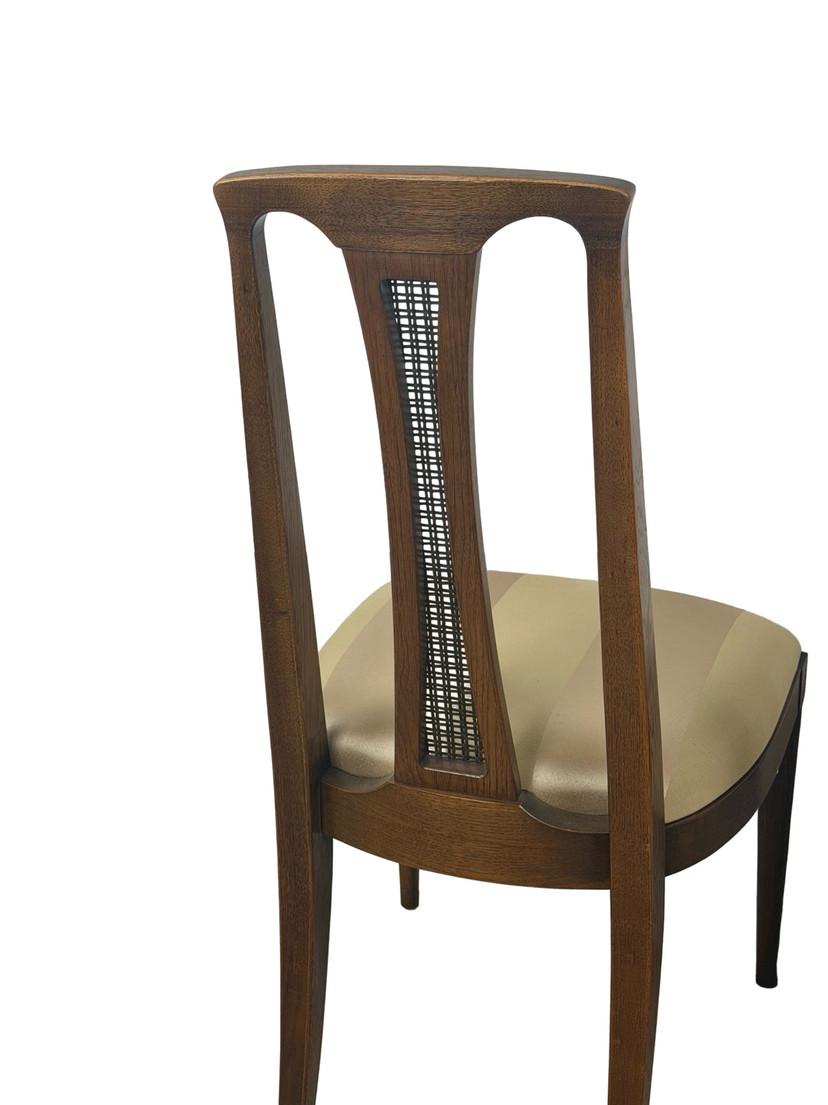 Pair of Vintage Mid-Century Modern High-Back Cane Dining Chairs, Stamped Denmark