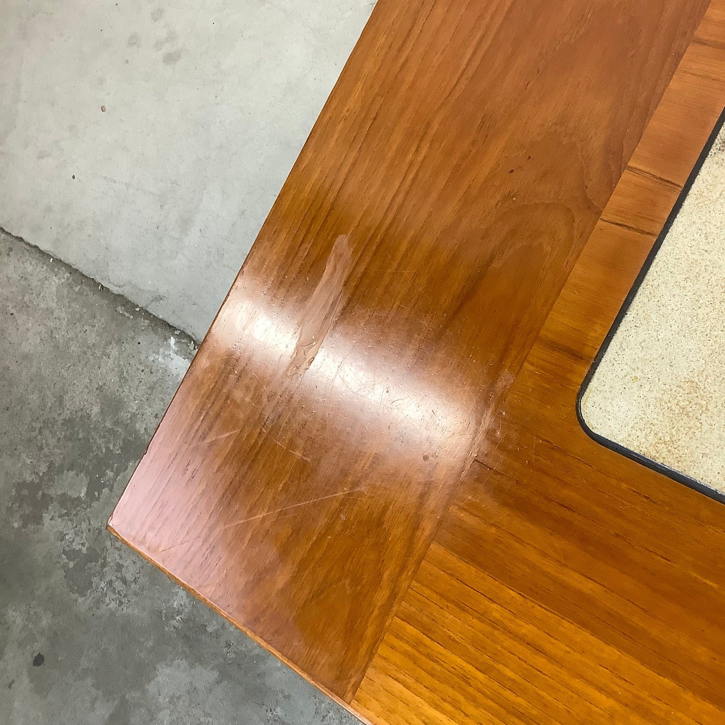 Danish Modern Teak & Tile Coffee Table
