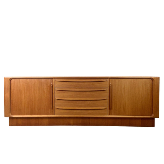 Danish Teak Tambour Door Credenza by Bernhard Pedersen & Søn | 20th Century