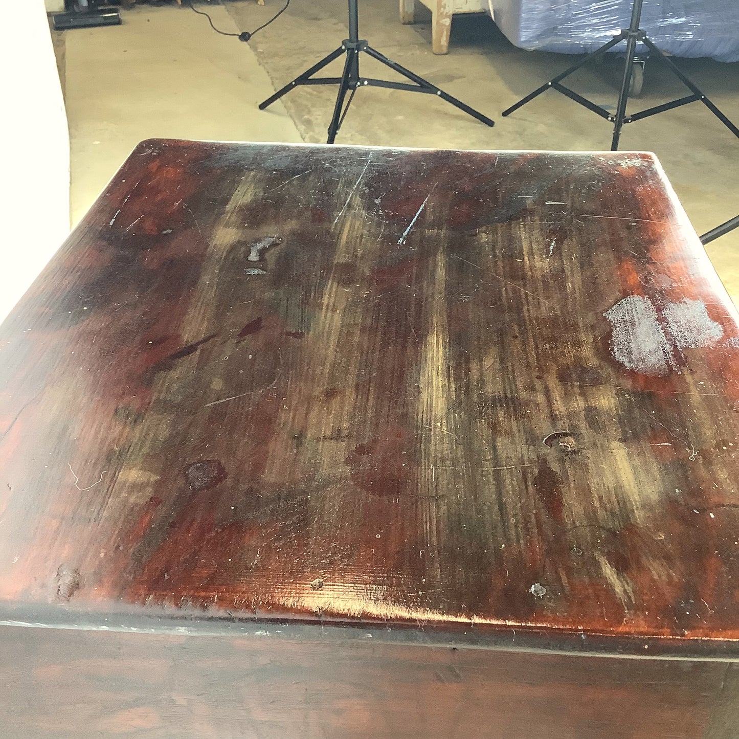 Antique American Federal Mahogany Two-Drawer Stand | Ring-Turned Legs