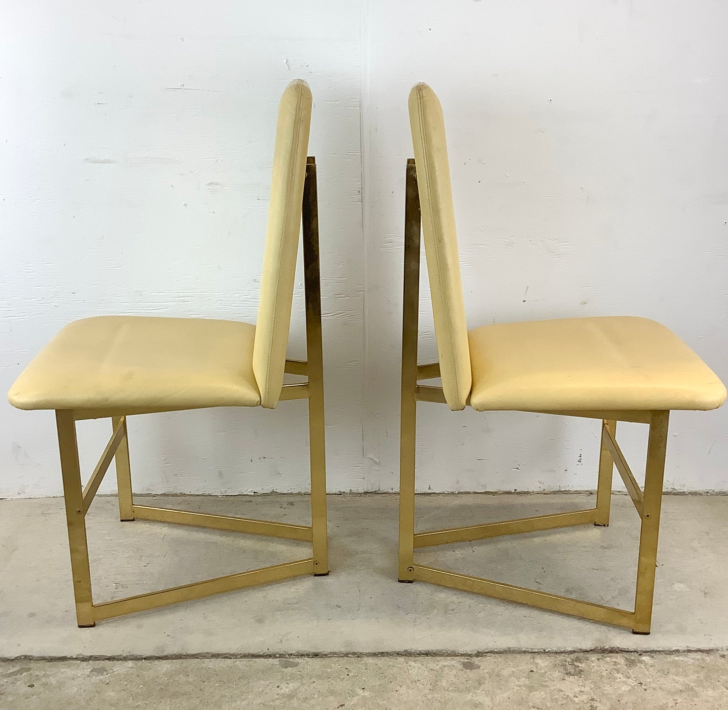 Pair Modern Highback Dining Chairs