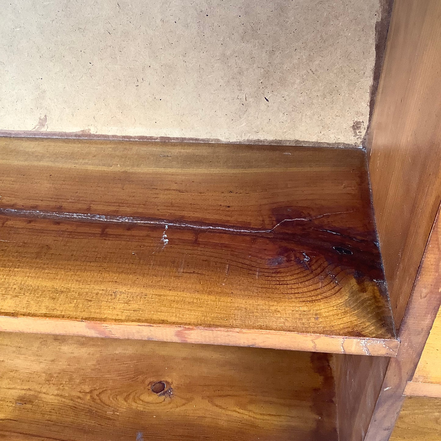 Vintage Solid Pine Open Bookcase