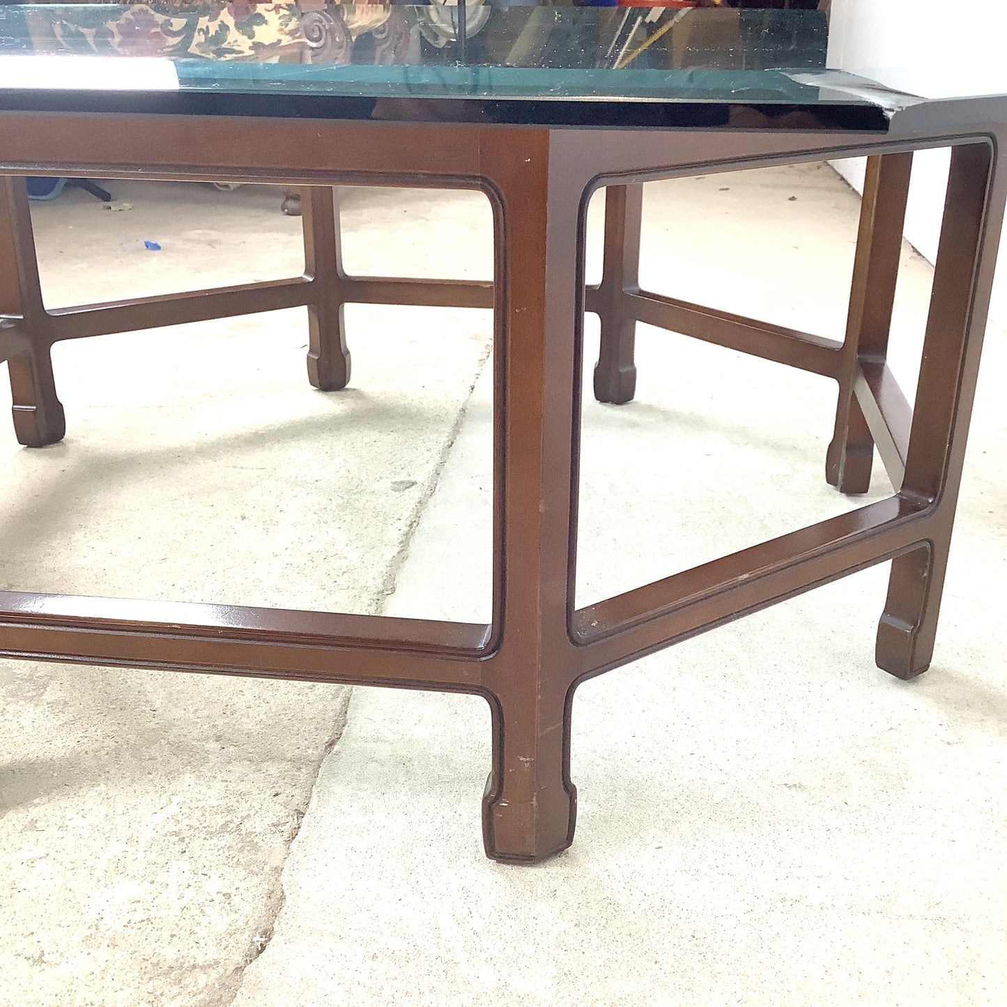 Vintage Modern Octagonal Glass Coffee Table