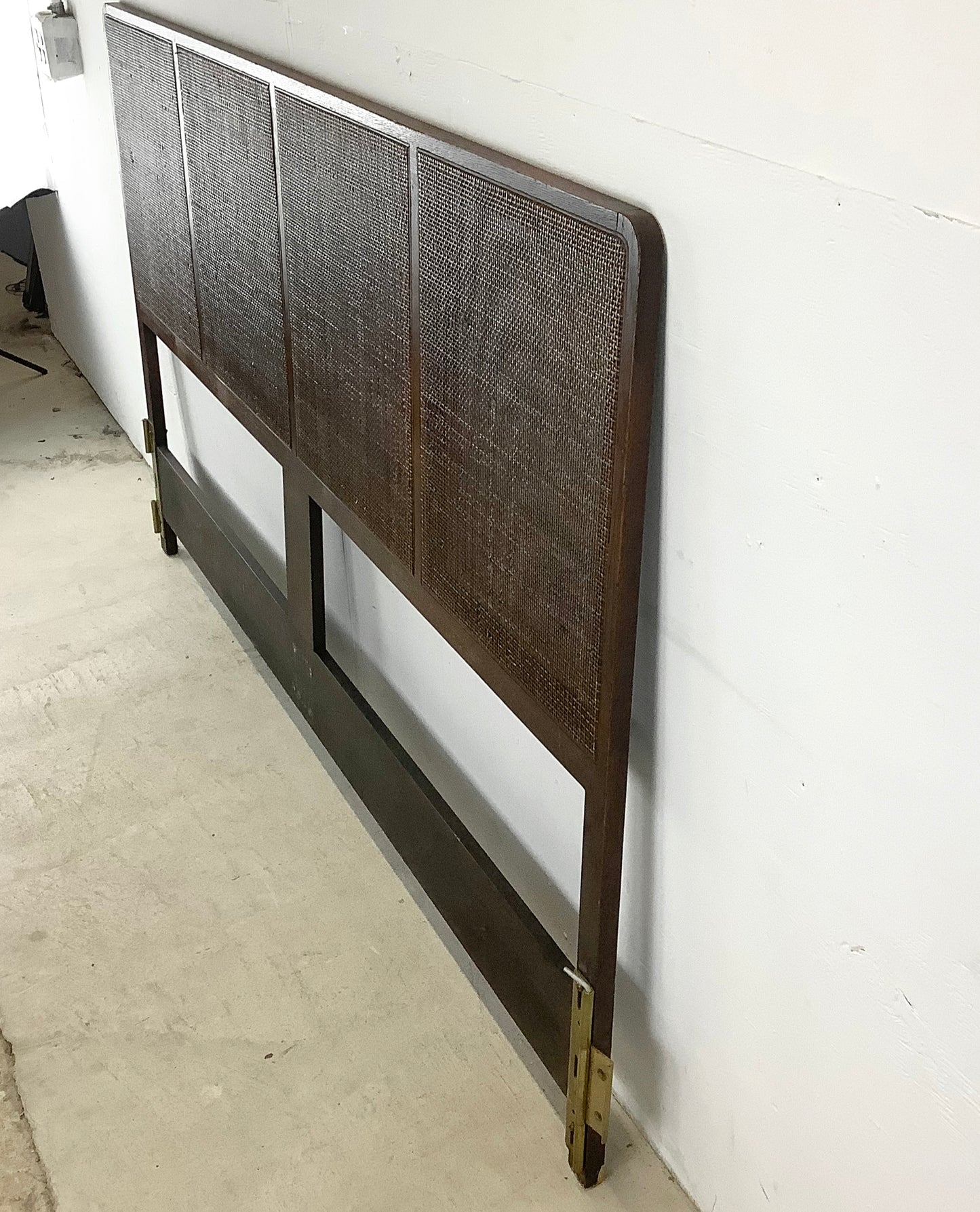 Mid-Century Cane Front Headboard- King Size