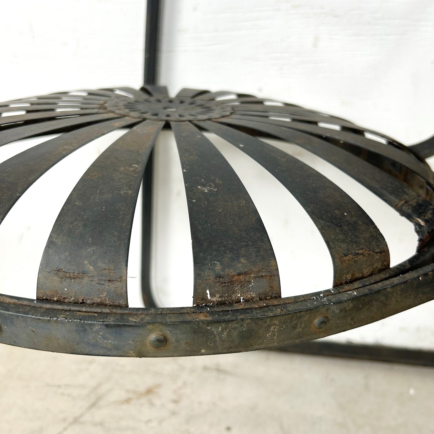 Pair of Vintage Black Cantilever Patio Chairs – French Modern Style Attributed to François Carré