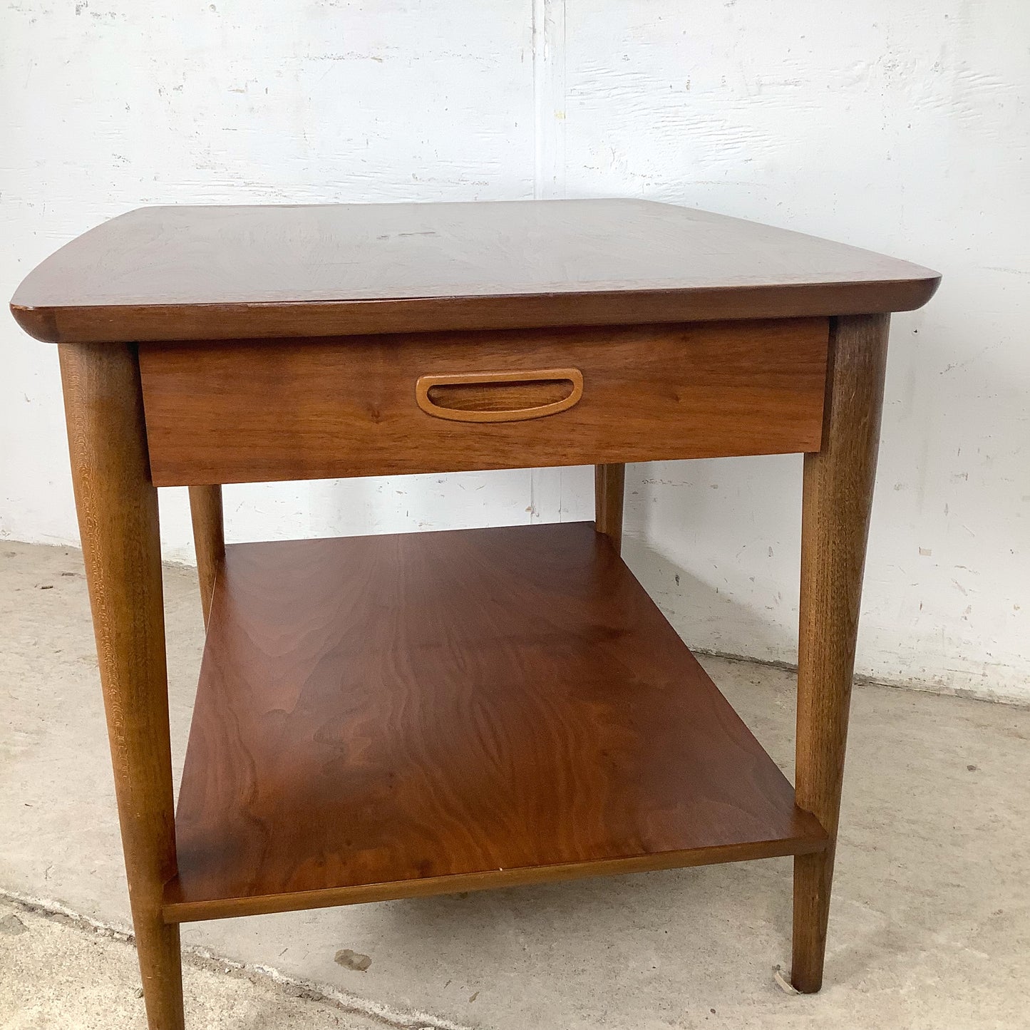 Lane Perception Walnut End Table | Two-Tier | 1960s