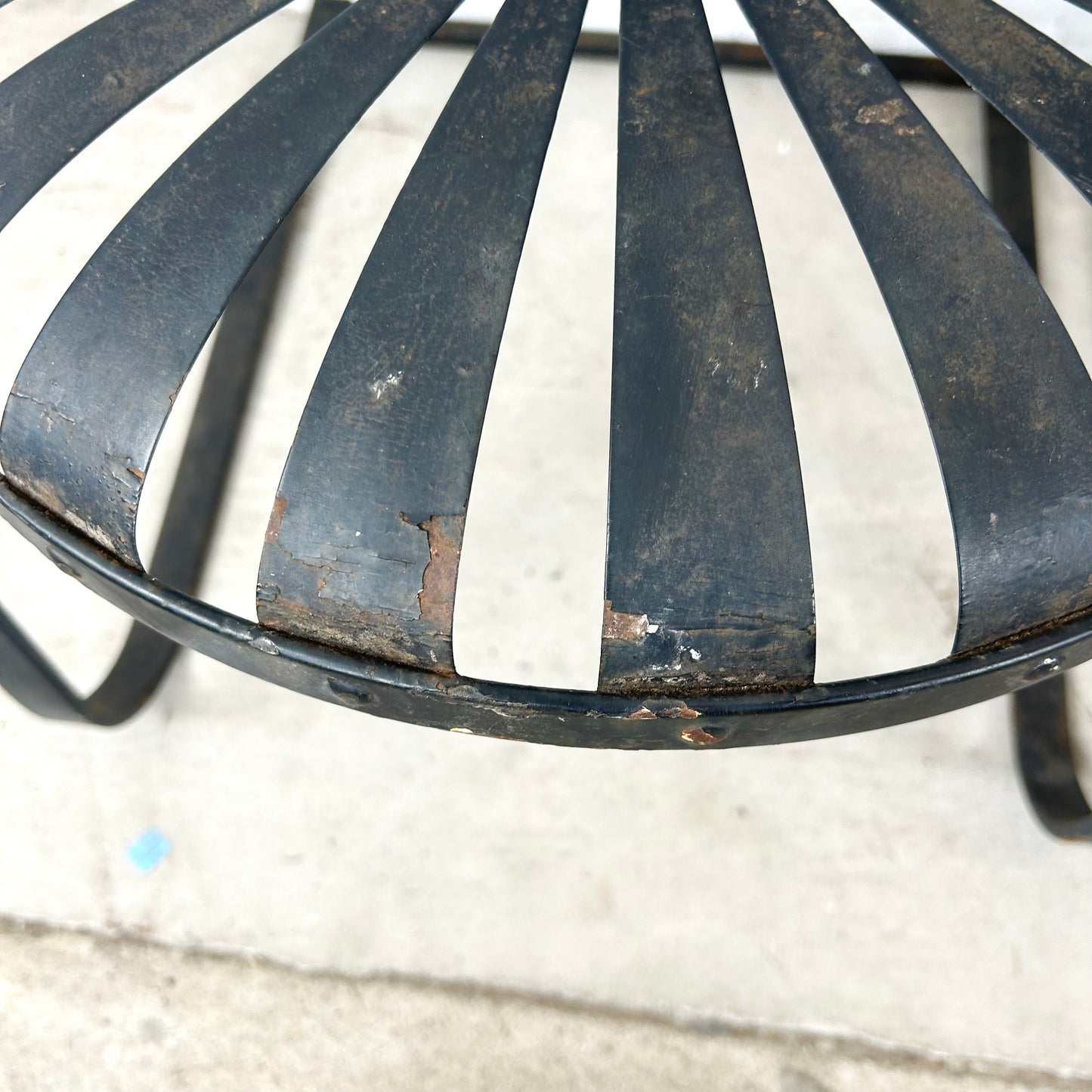 Pair of Vintage Black Cantilever Patio Chairs – French Modern Style Attributed to François Carré