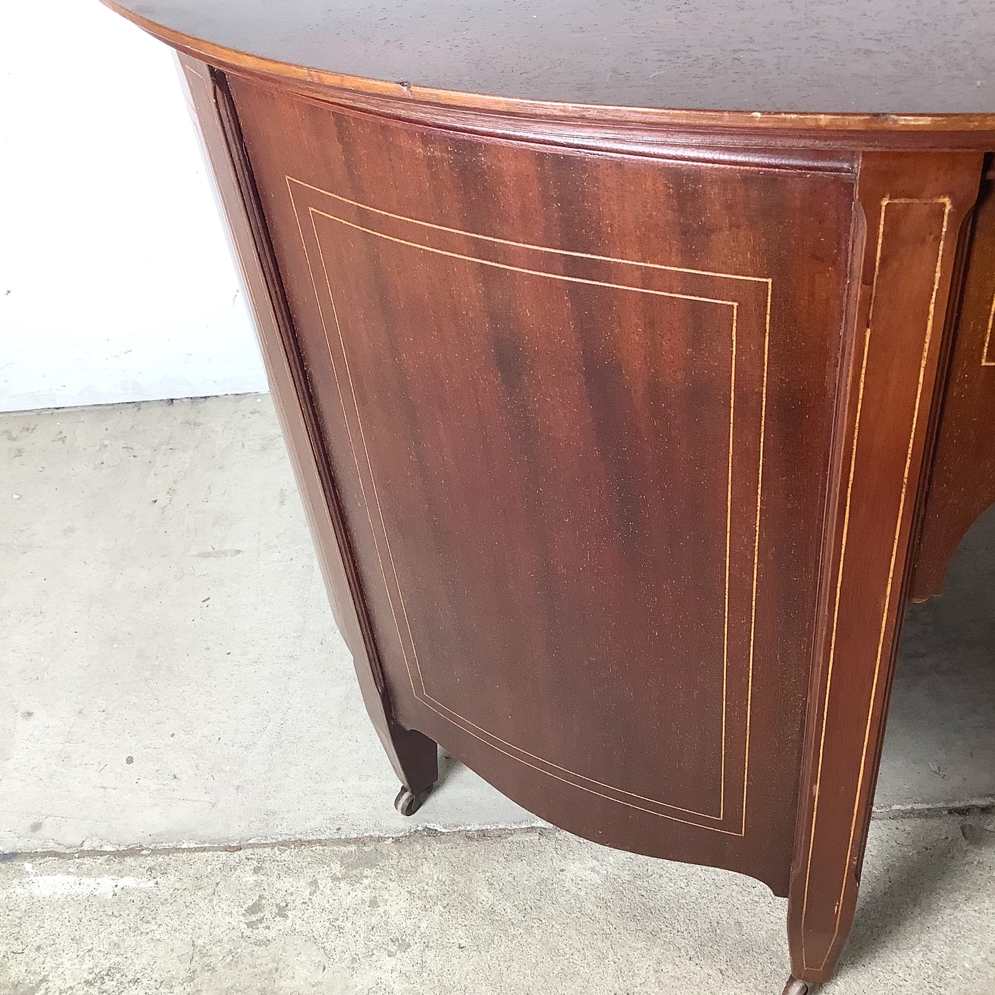 English Edwardian Mahogany Kidney Writing Desk