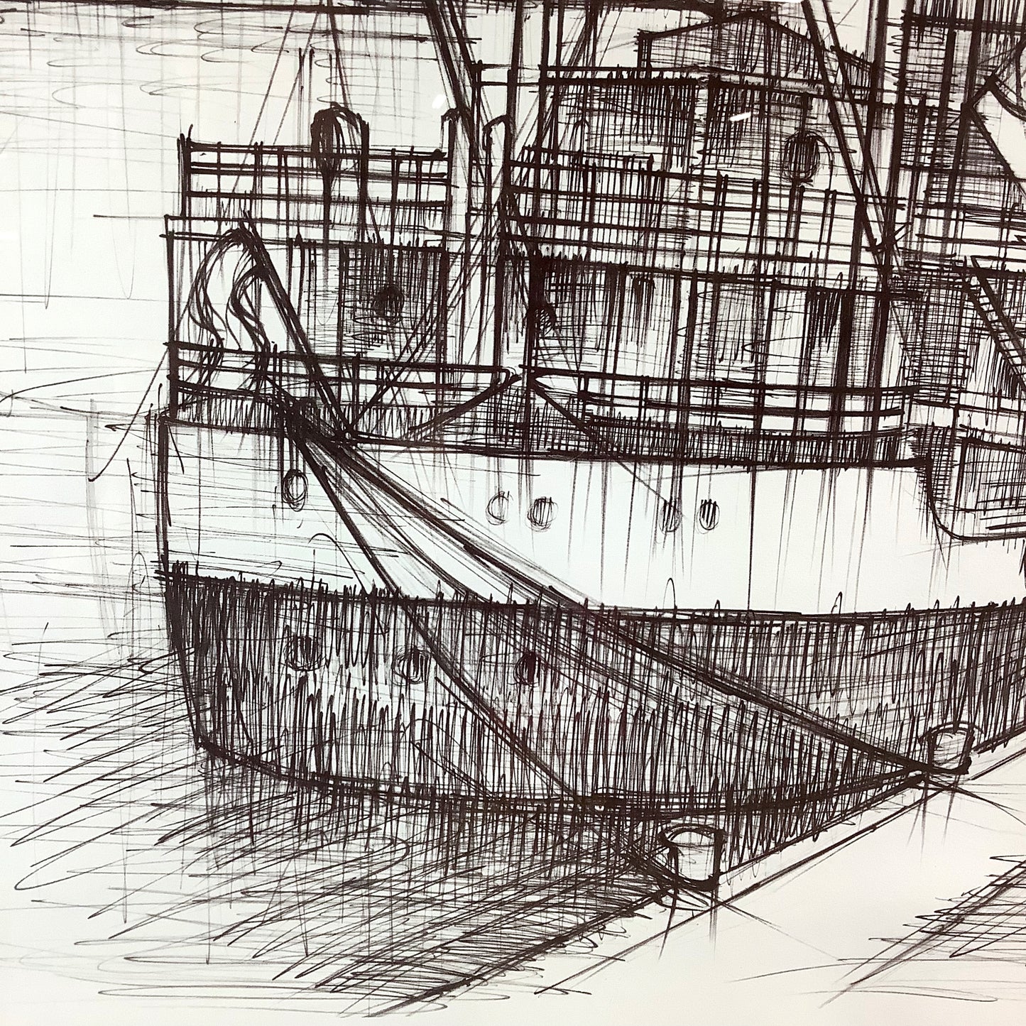 1960's Cityscape Lithograph signed Nivelle