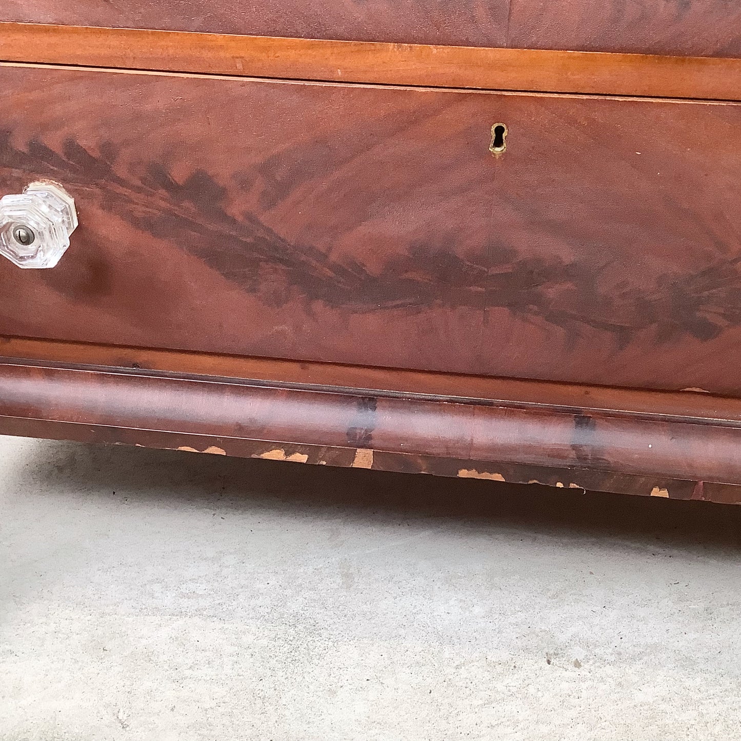 19th Century American Empire Flame Mahogany Four-Drawer Chest