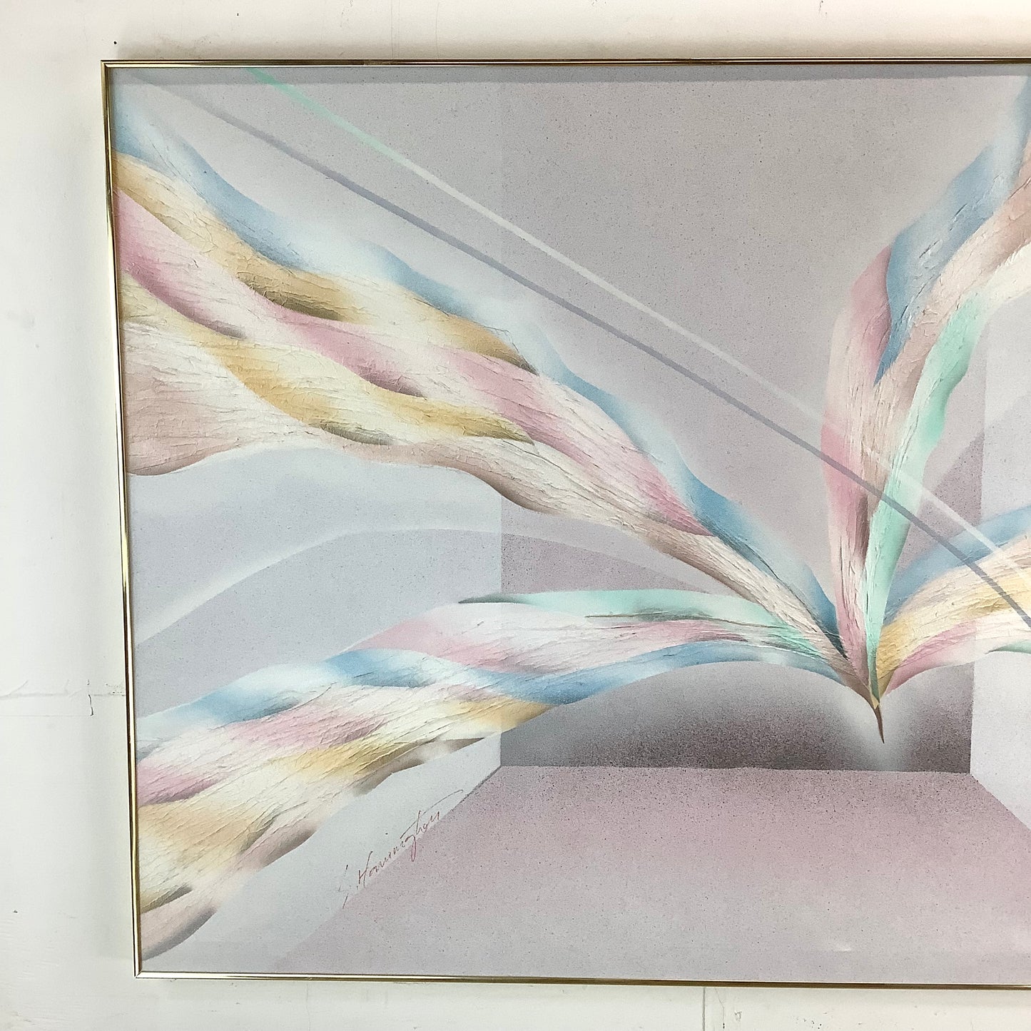 Large Vintage Abstract Wall Art- s. harrington