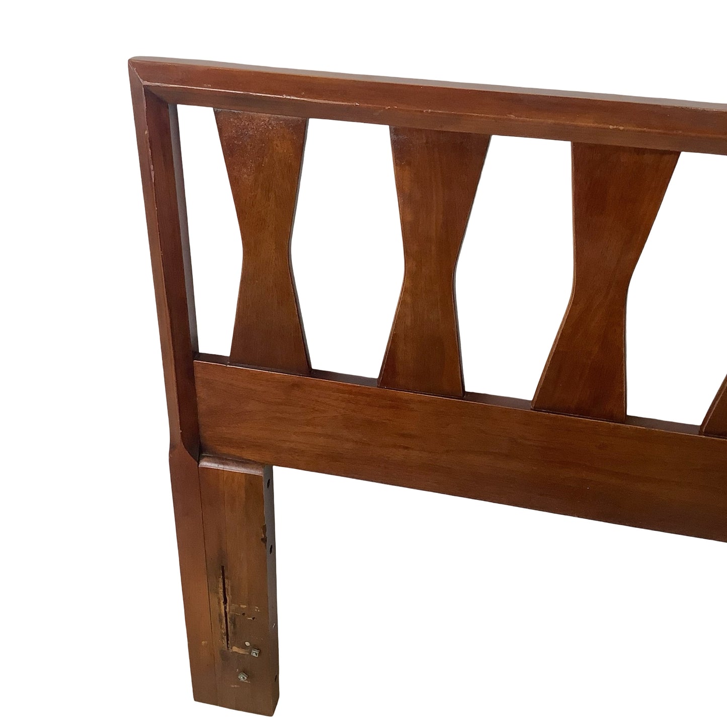 Vintage Sculptural Bowtie Walnut Headboard | 60” Full/Queen