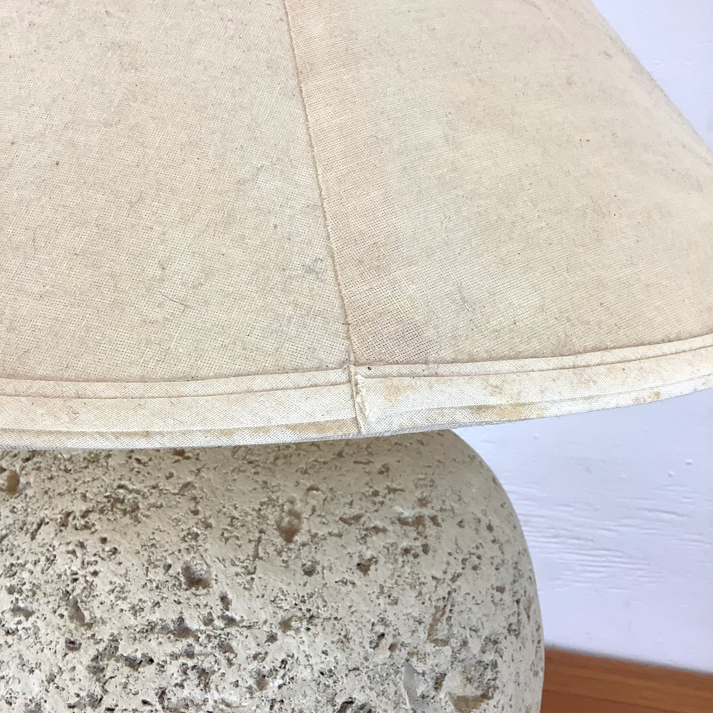 Coastal Modern Orb Lamp in Natural Coral Stone With Shade