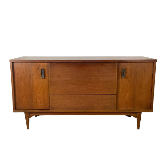 Mid-Century Walnut Sideboard Credenza Cabinet